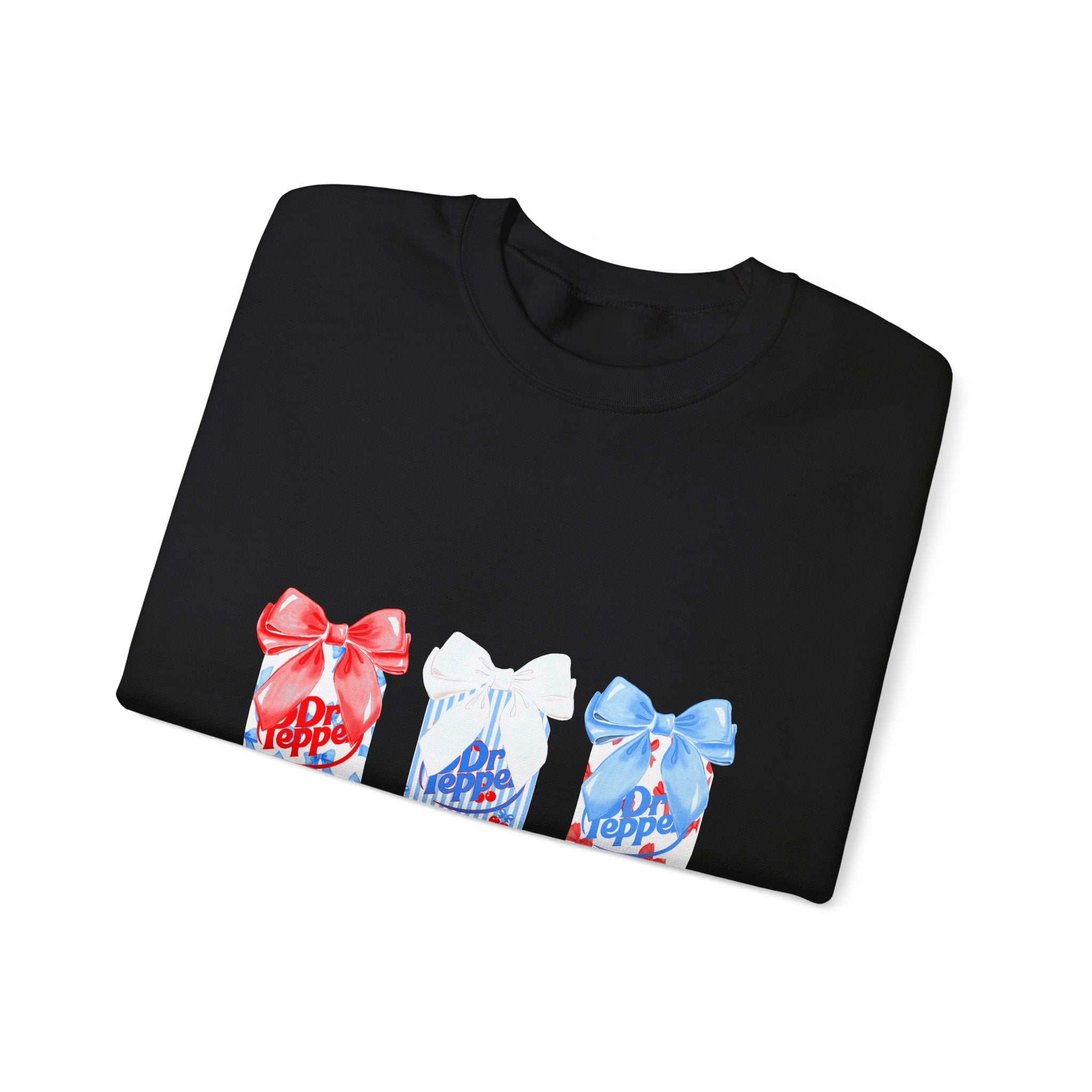 Patriotic Gift Candles Crewneck Sweatshirt – Red White Blue Ribbon Candle Trio