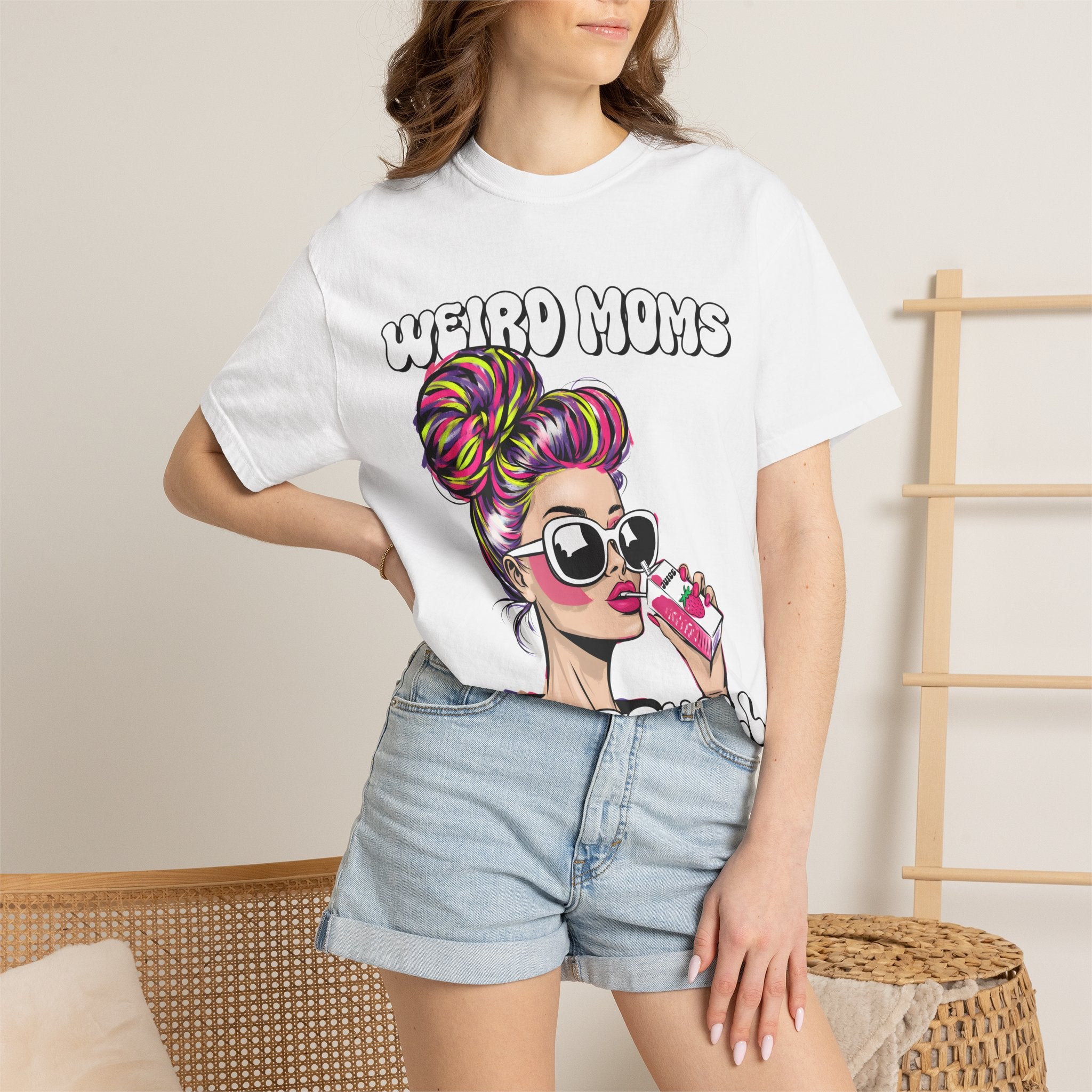 Weird Moms Homeschool Graphic T-Shirt — Retro Pop Art Mom Tee