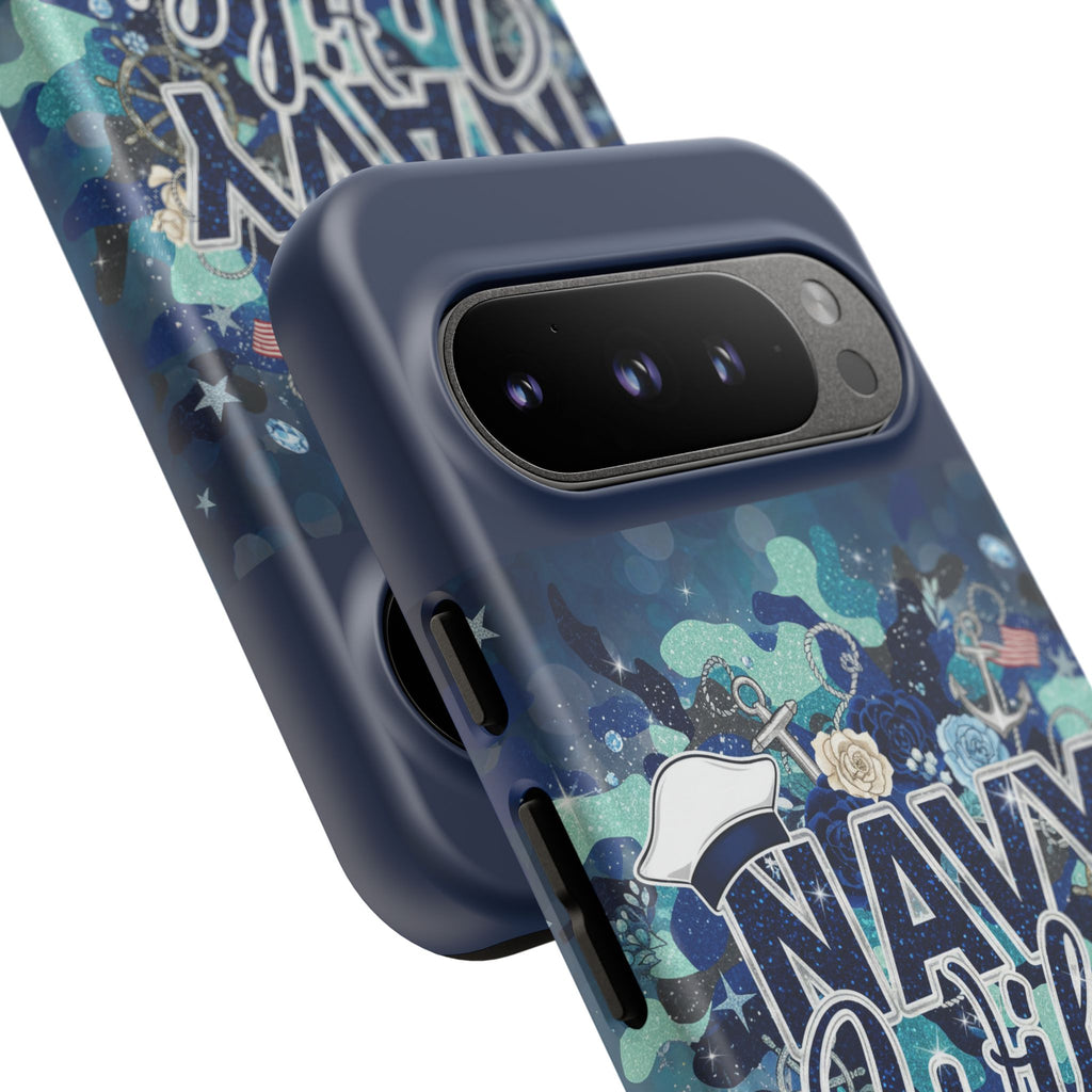 Navy Wife Tough Phone Case — Camouflage Military Tribute Protective Cover