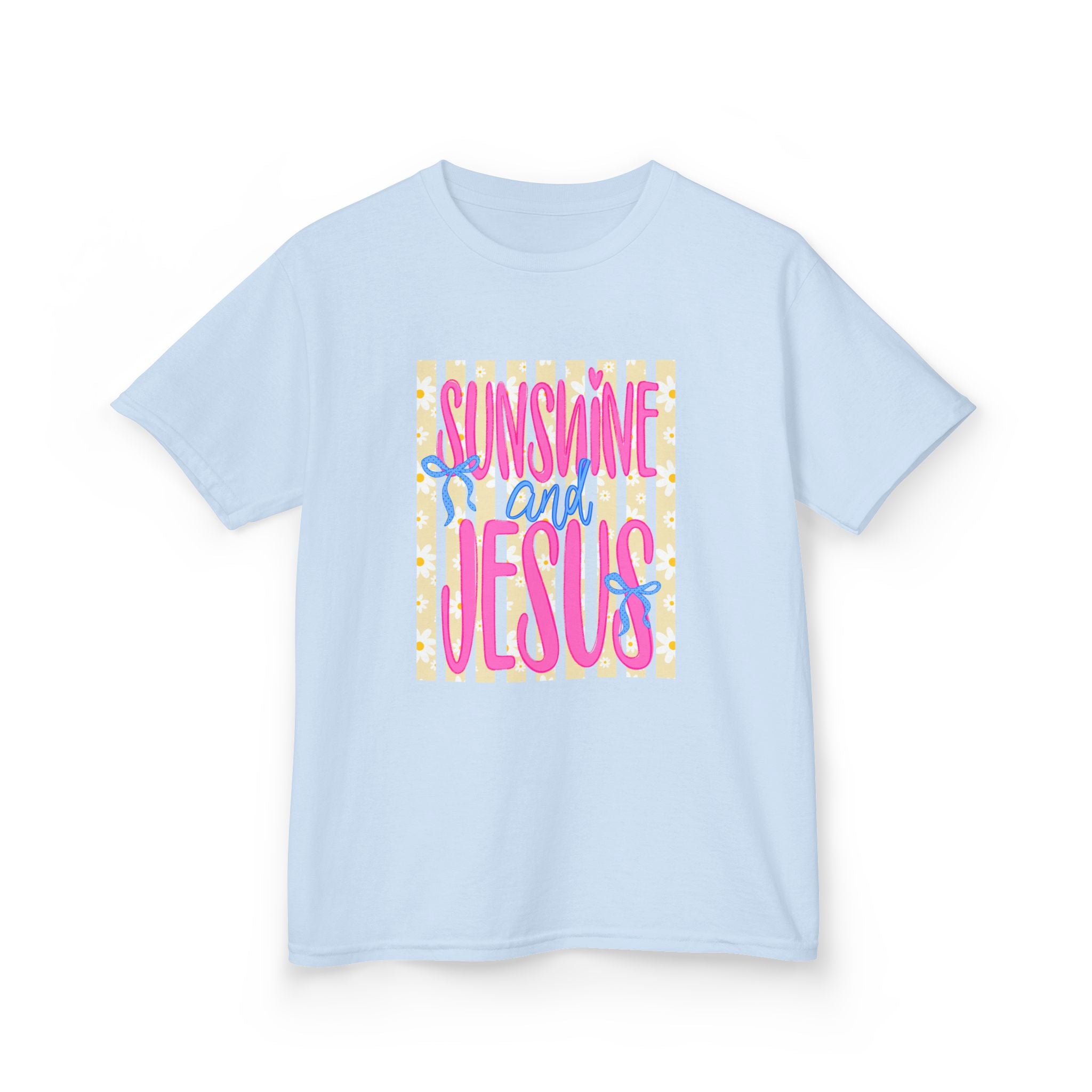 Kids T‑Shirt — "Sunshine and Jesus" Bright Faith Graphic Tee