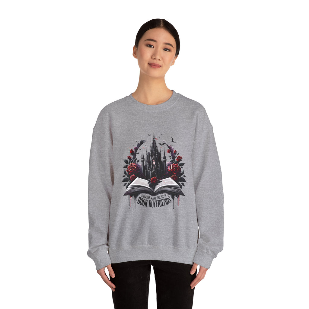 Sweatshirt — 'Book Boyfriends' Gothic Castle & Roses Cozy Crewneck for Book Lovers