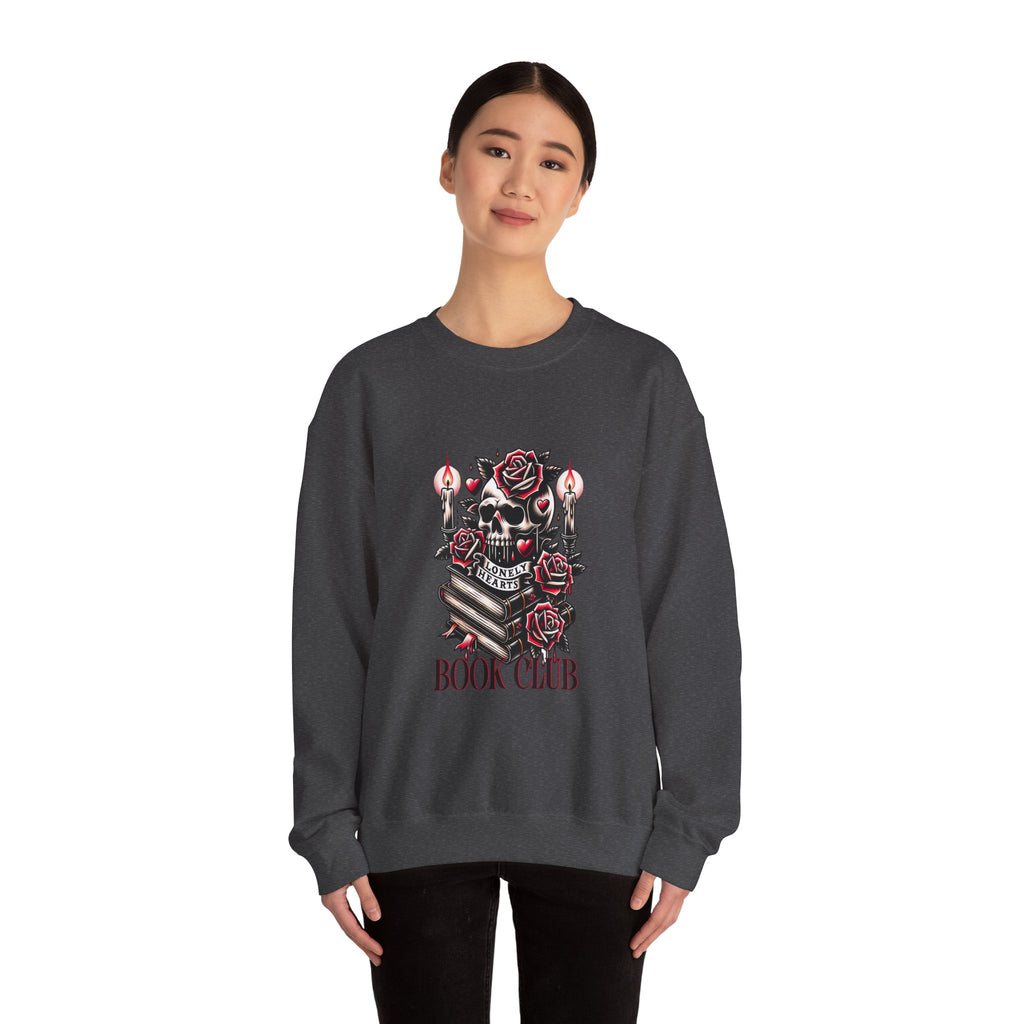 Book Club Sweatshirt — Gothic Skull, Roses & Candles Reading Crewneck