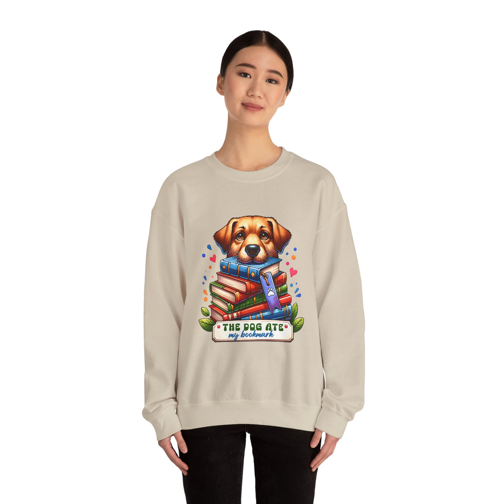 Dog Ate My Homework Sweatshirt — Cute Puppy & Books Back-to-School Crewneck