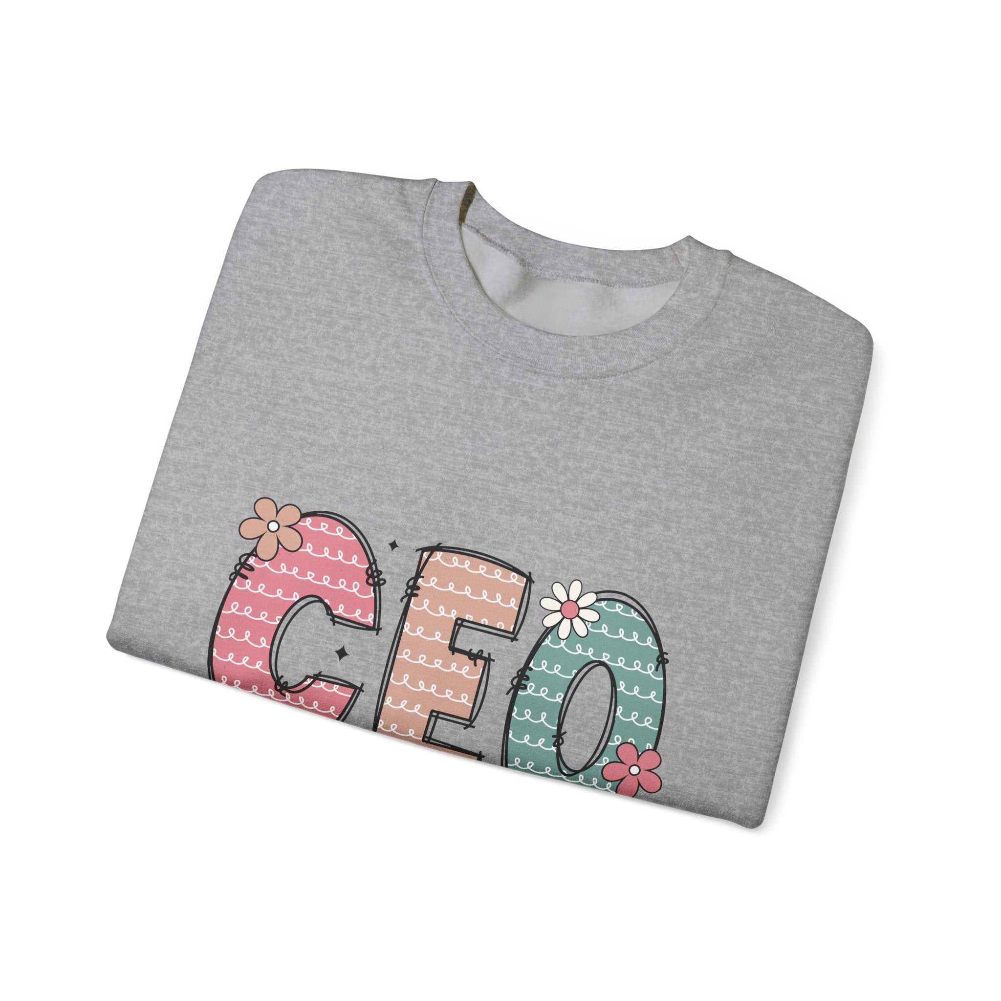 CEO of the House Crewneck Sweatshirt — Cute Floral Mom/Household Manager Pullover