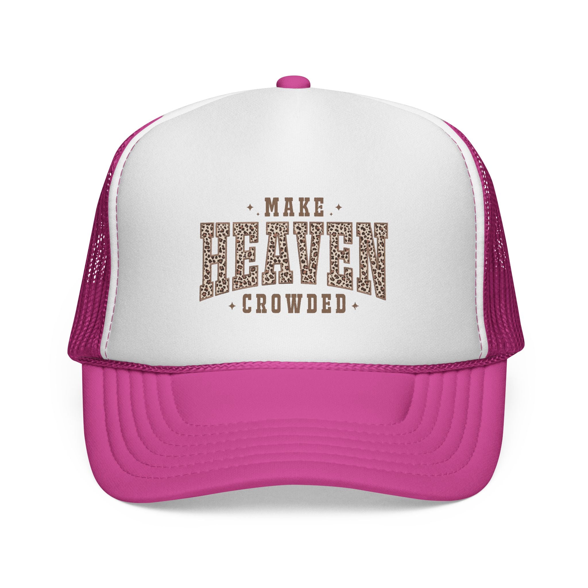 Trucker Cap — "Make Heaven Crowded" Retro Western Mesh Hat