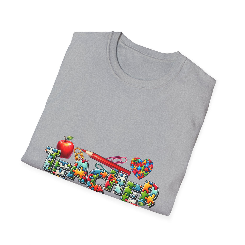 Teacher Appreciation T‑Shirt — Colorful School Icons & Hearts Design