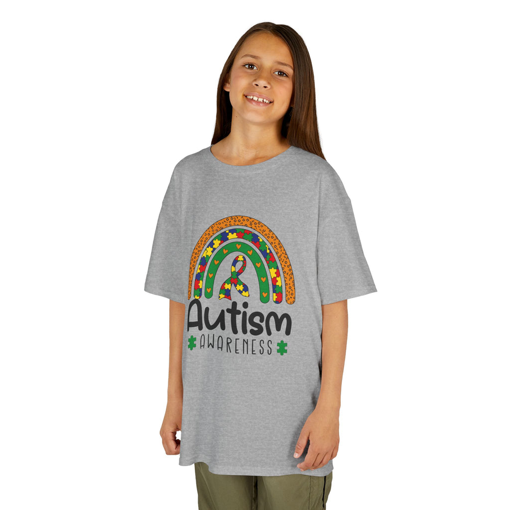 Autism Awareness Kids T-Shirt – Rainbow Puzzle Ribbon Tee
