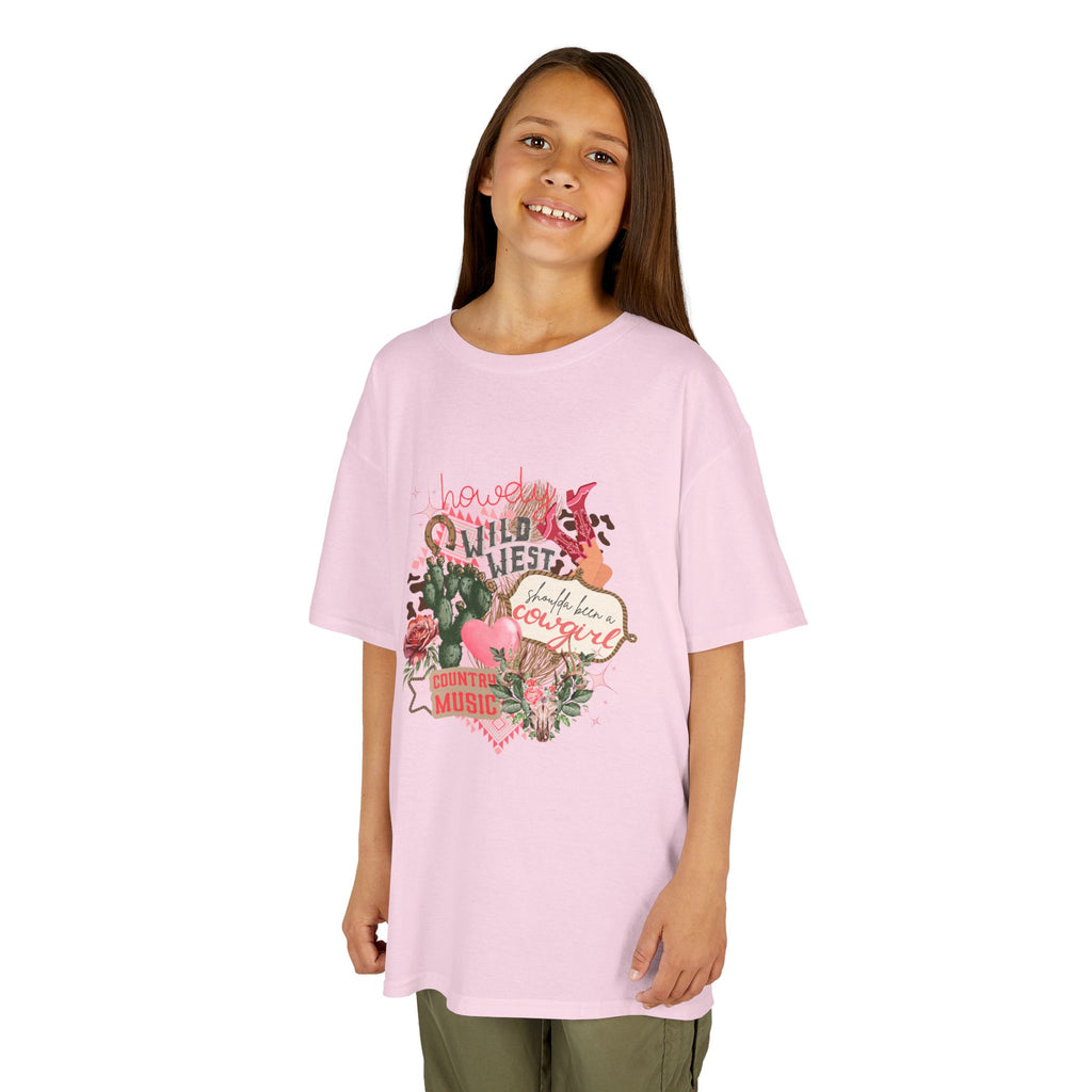 Kids Tee — "Wild West Sweetheart" Floral Cowgirl Shirt