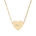 Engraved Heart Necklace — Personalized "Mama" Pendant in Silver or Rose Gold