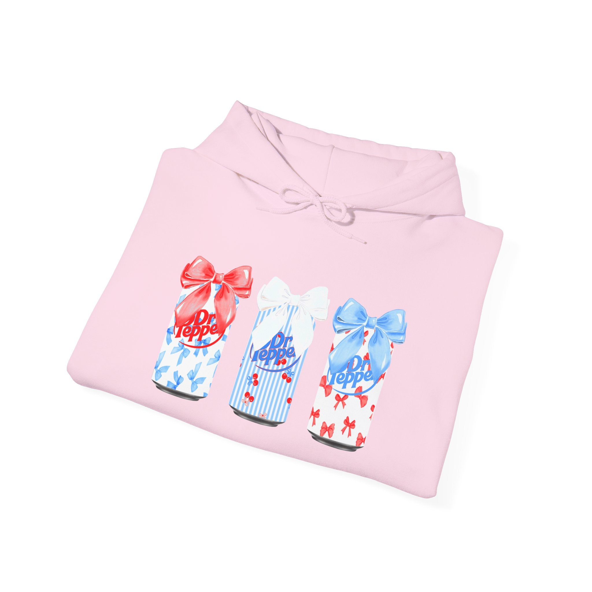 Gift Box Trio Hoodie - Red White Blue Ribbon Holiday Sweatshirt