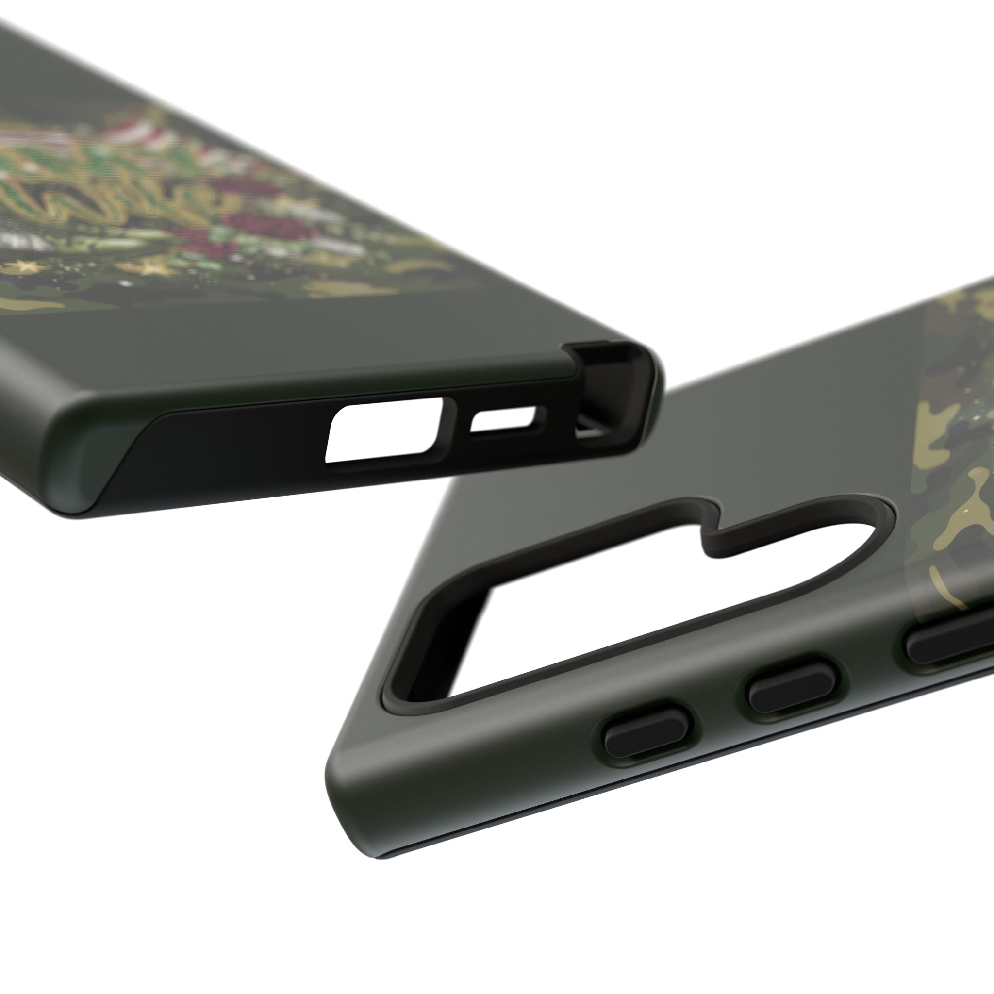 Army Wife Tough Phone Case — Camo Flag Design with Roses