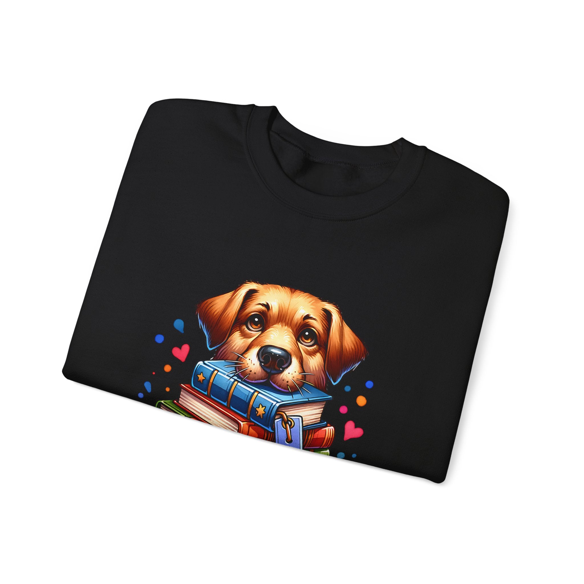 Dog Ate My Homework Sweatshirt — Cute Puppy & Books Back-to-School Crewneck
