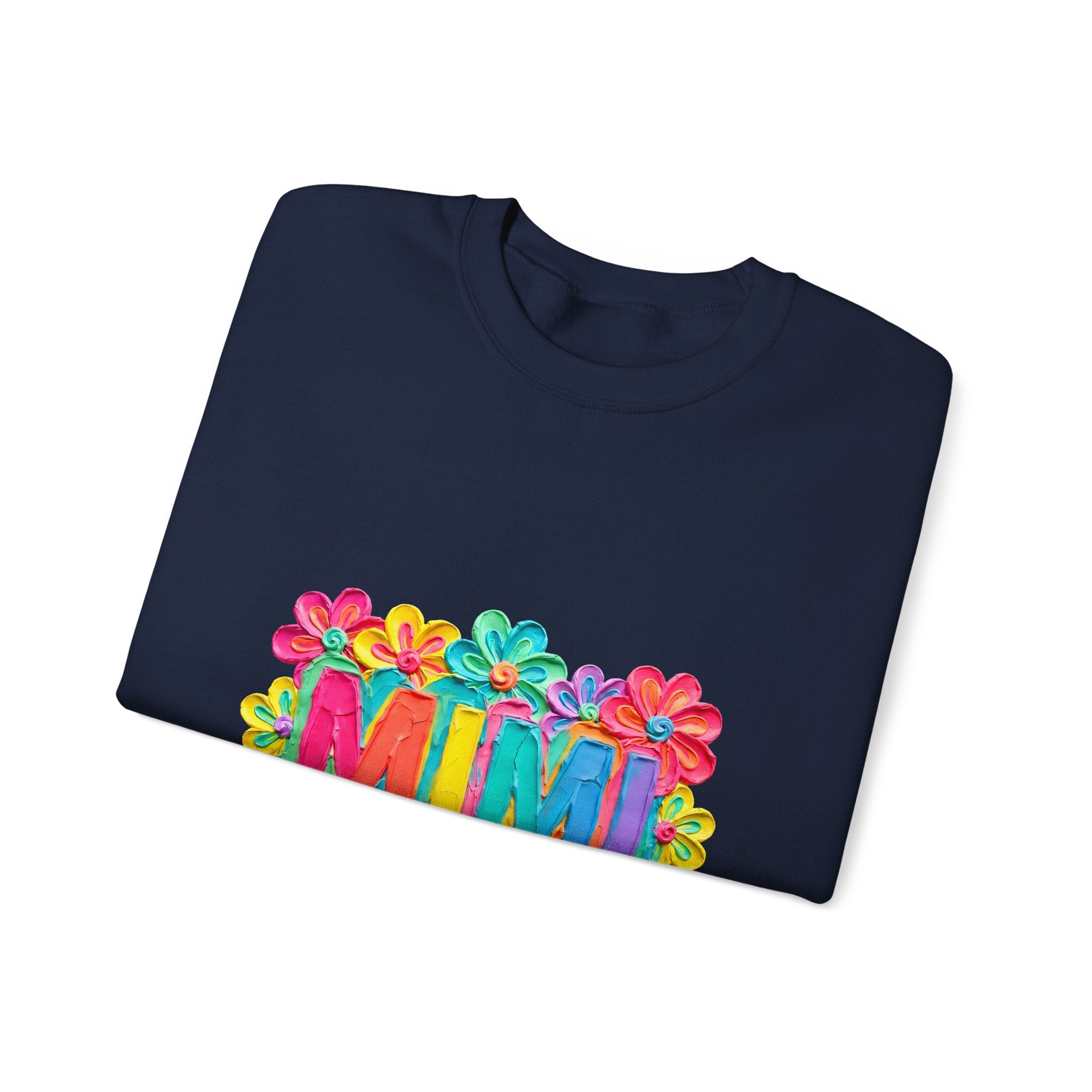 Mimi Floral Crewneck Sweatshirt — Colorful Retro Flower Graphic
