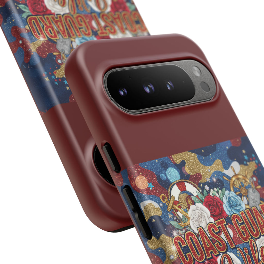 Coast Guard Wife Tough Phone Case — Patriotic Anchor & Lifebuoy Design