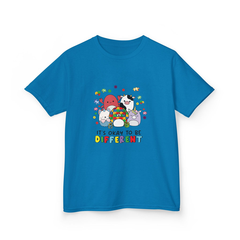 Kids Tee — "It's Okay to Be Different" Colorful Diversity Cartoon Shirt