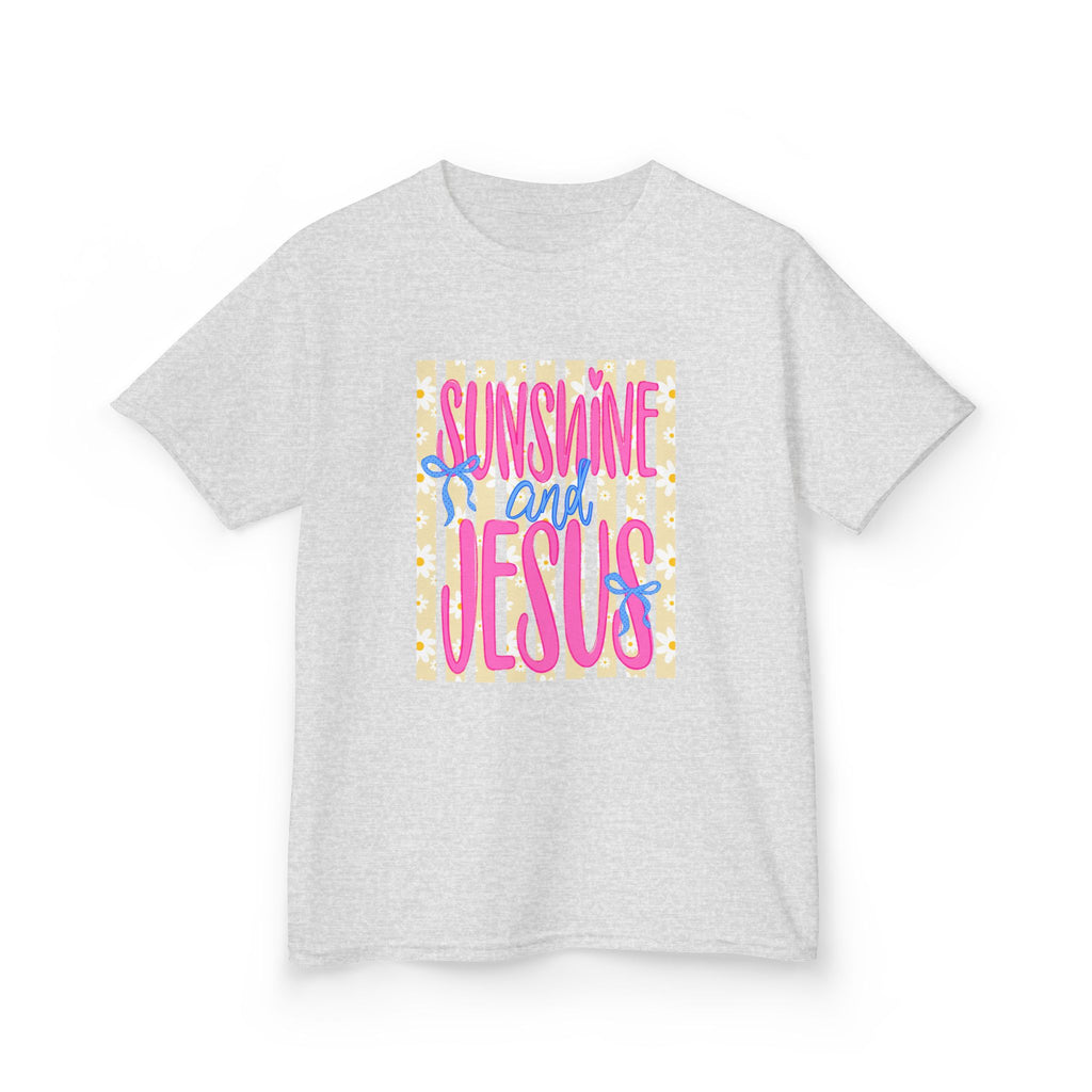 Kids T‑Shirt — "Sunshine and Jesus" Bright Faith Graphic Tee