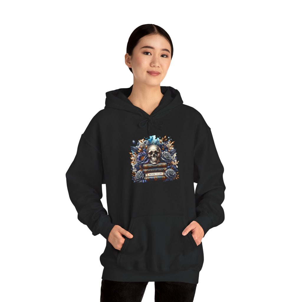 Skull & Roses Hoodie — Gothic Floral Skull Graphic Sweatshirt