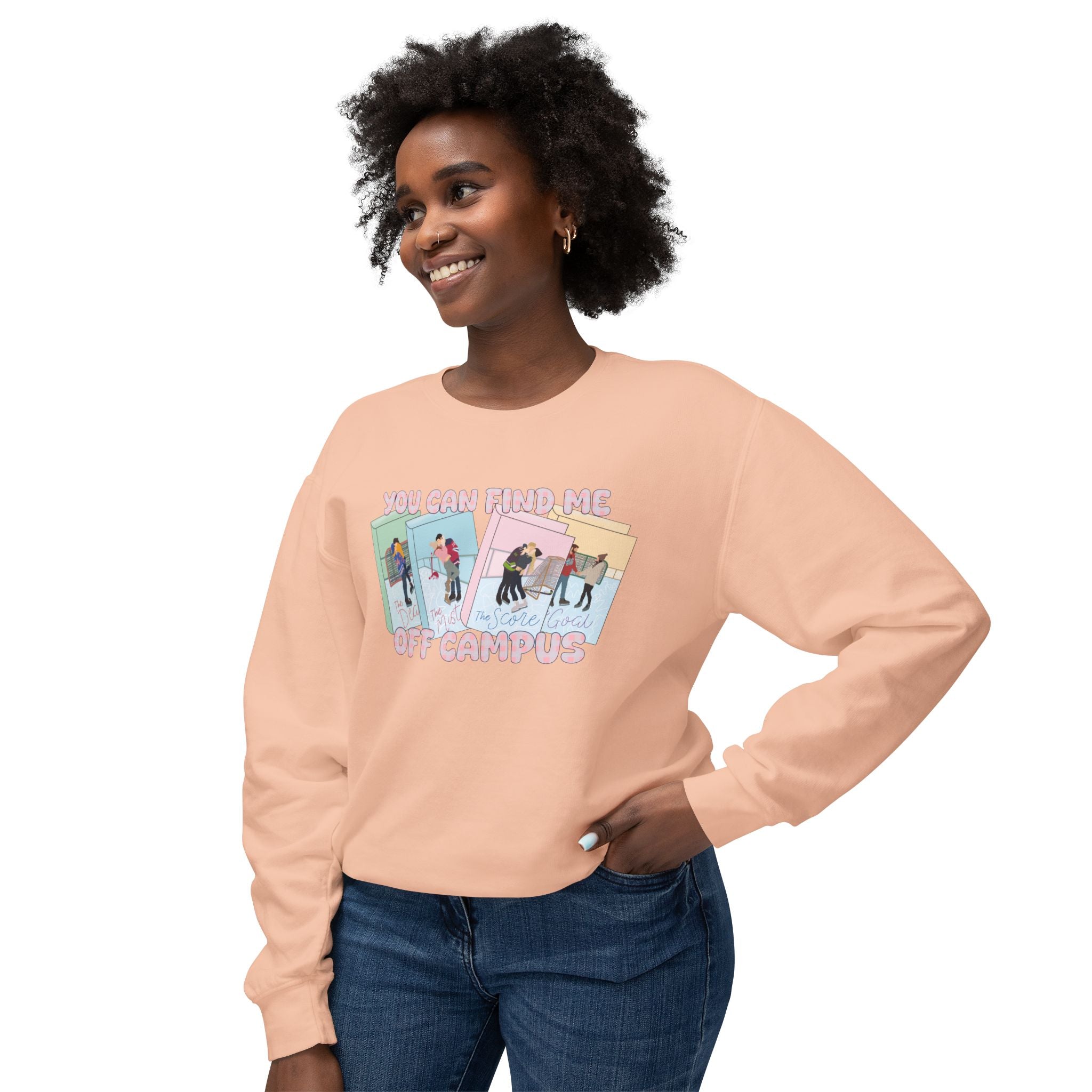 Crewneck Sweatshirt — "You Can Kiss Me Off Campus" Retro Polaroid Design