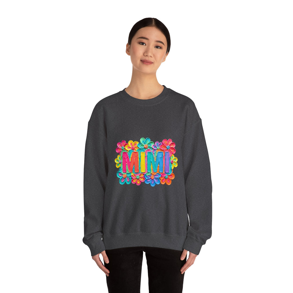 Mimi Floral Crewneck Sweatshirt — Colorful Retro Flower Graphic