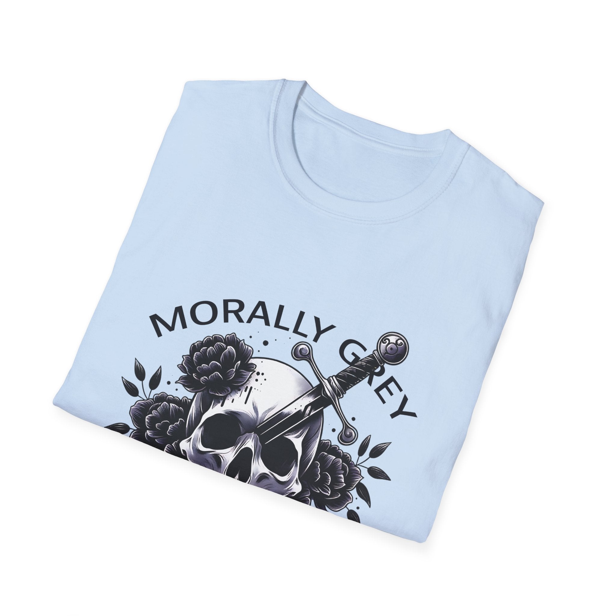 Morally Grey Book Club T-Shirt — Skull, Dagger & Roses Literary Tee
