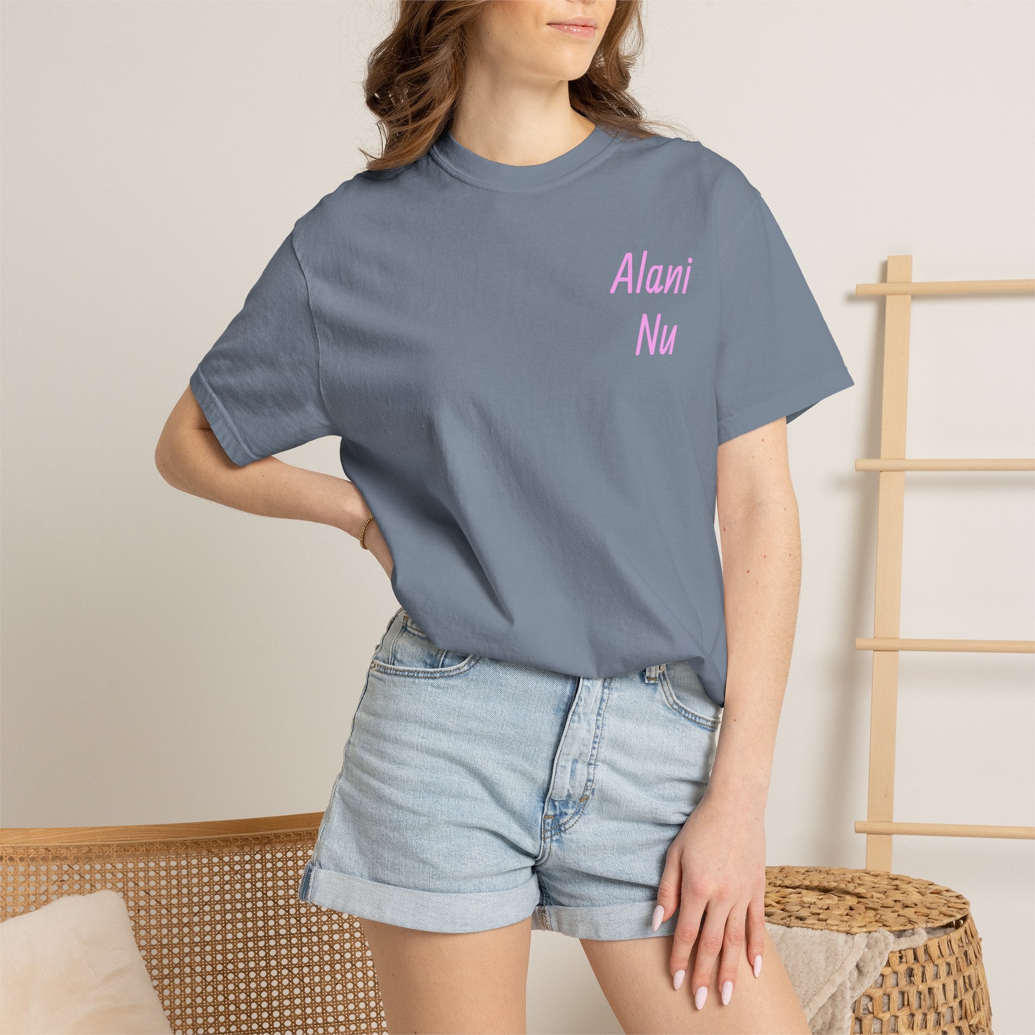 Graphic T-Shirt — Pastel 'Good Vibes' Disco Design (Alami Nu)