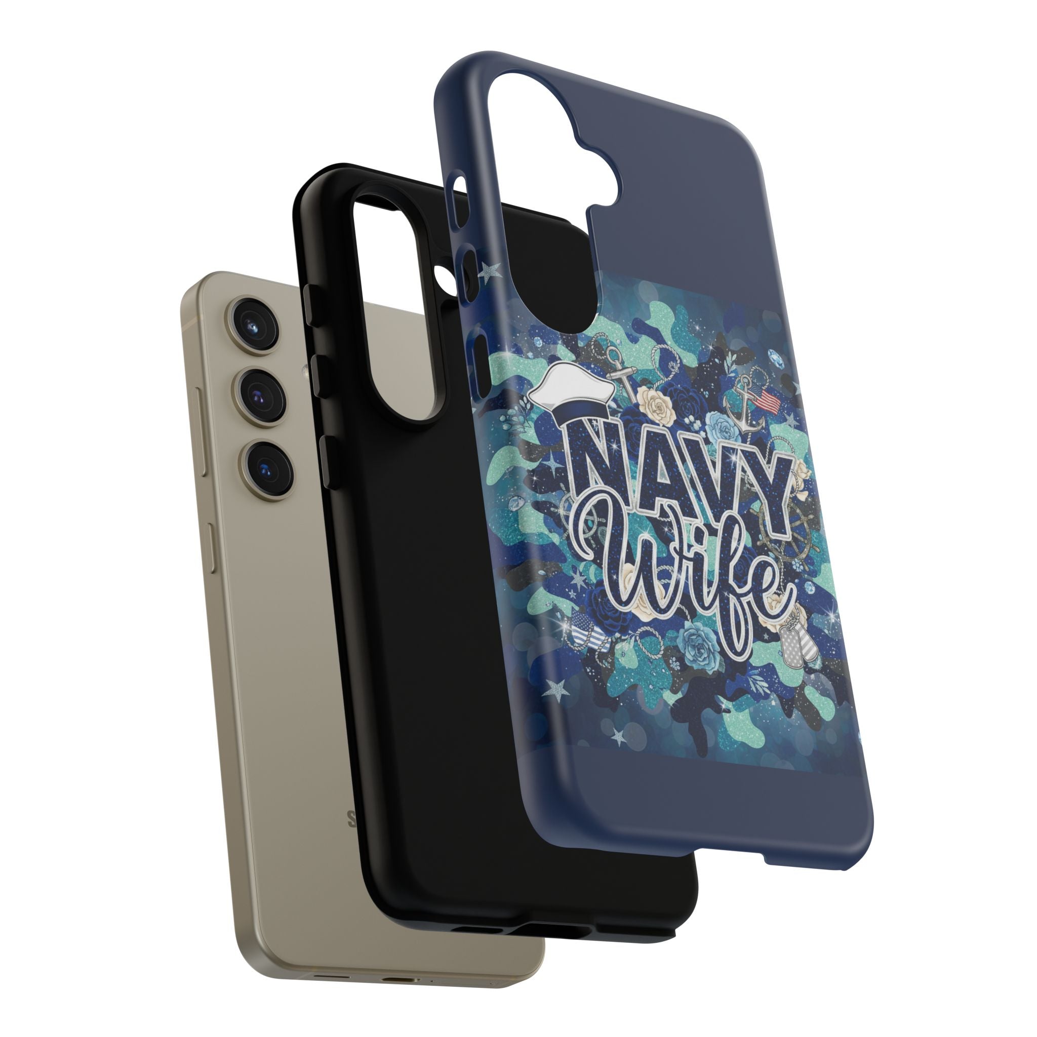 Navy Wife Tough Phone Case — Camouflage Military Tribute Protective Cover