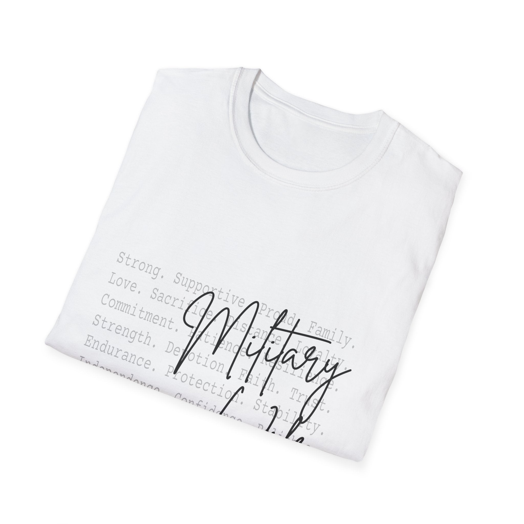 Military Wife T-Shirt — Script Graphic Tee for Military Spouses
