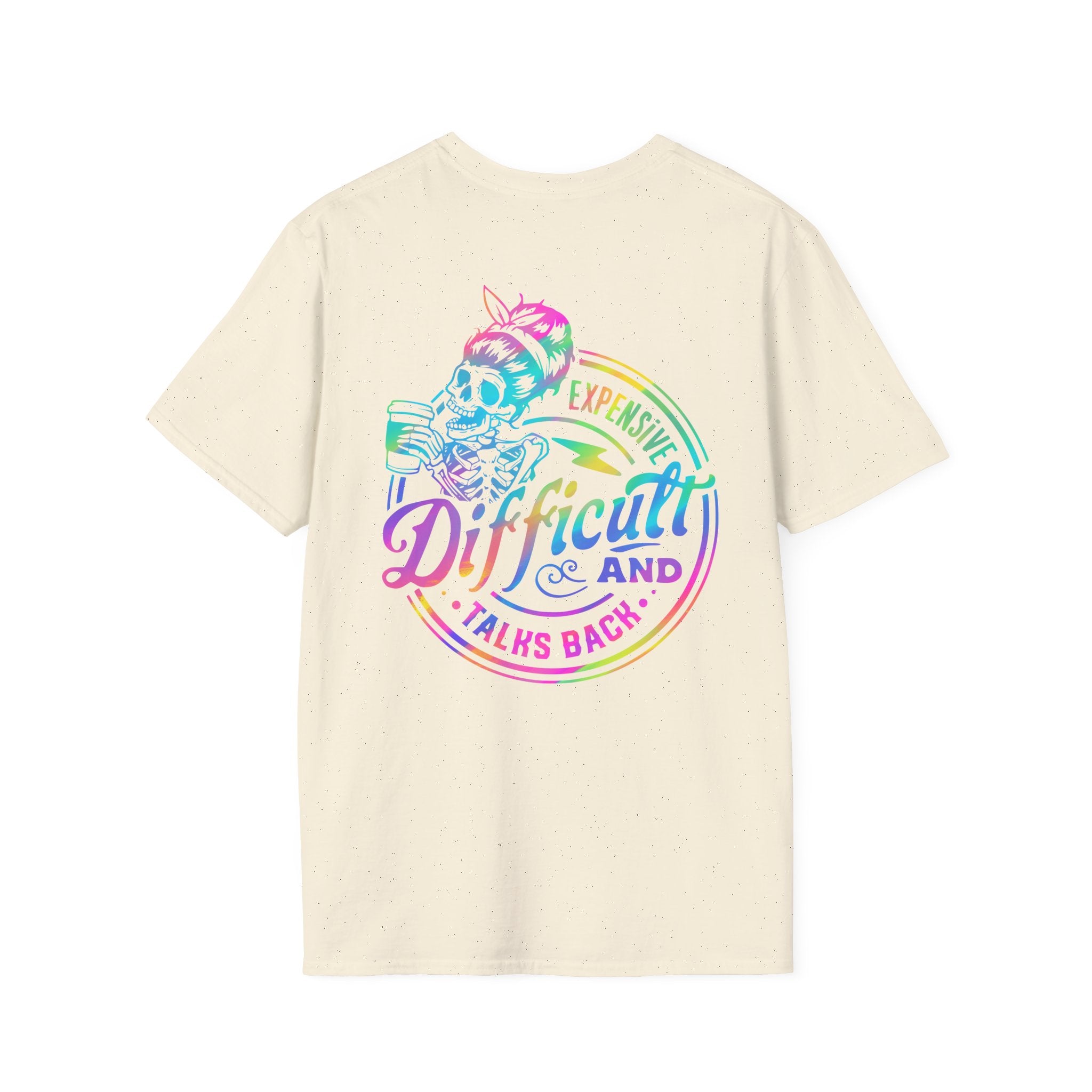 Double-sided Difficult and Talks Back T-Shirt — Colorful Skull Sailor Graphic Tee