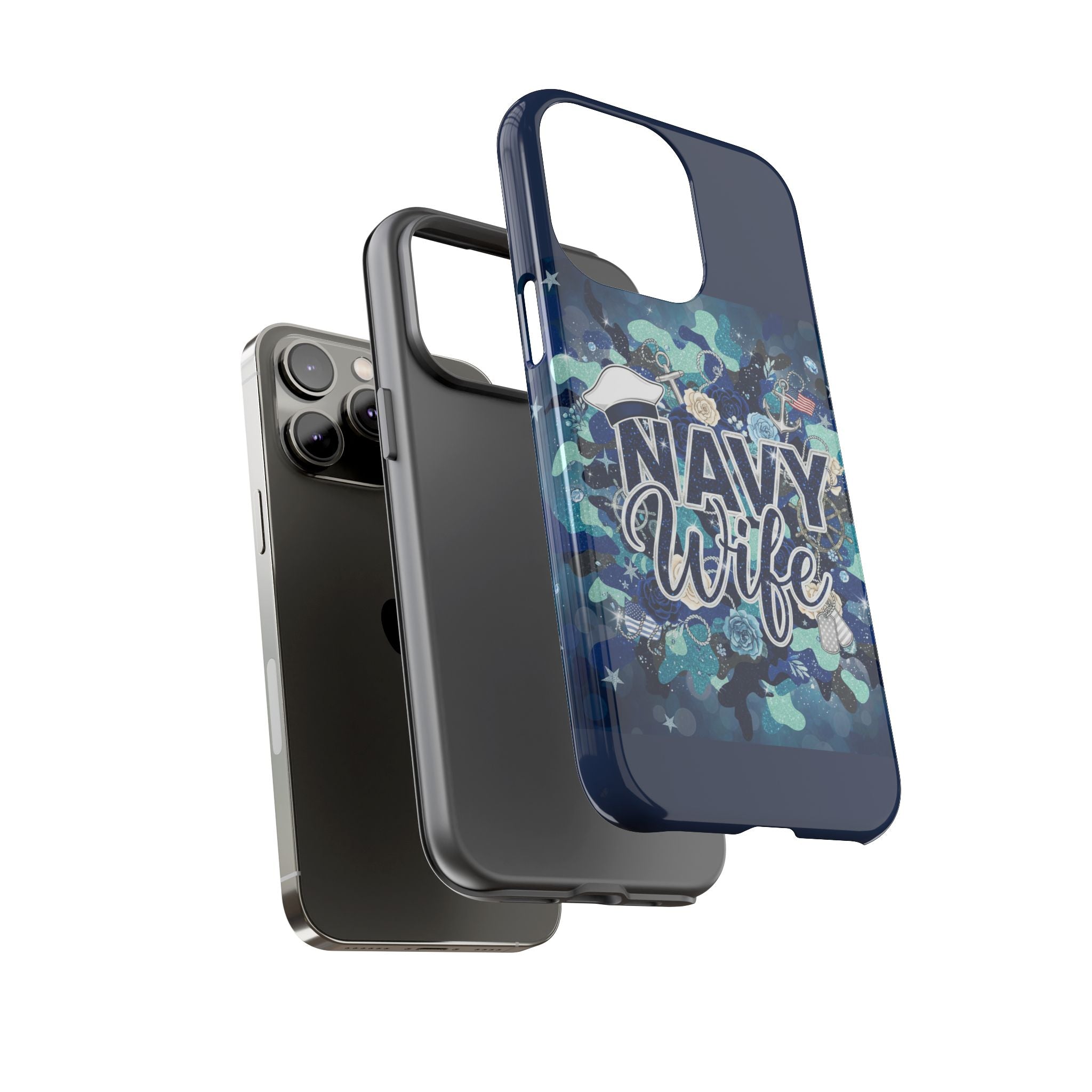 Navy Wife Tough Phone Case — Camouflage Military Tribute Protective Cover