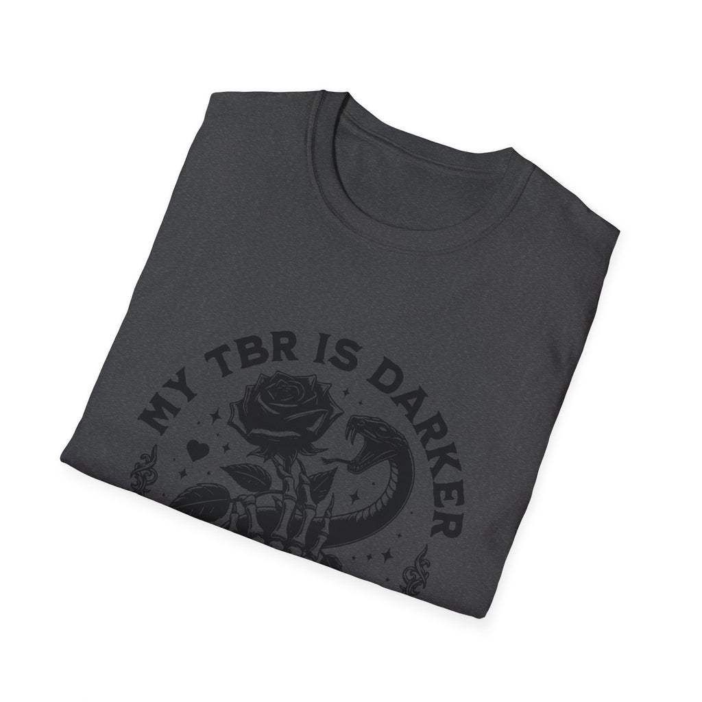 Gothic Booklover T-Shirt — “My TBR Is Darker Than My Soul” Graphic Tee