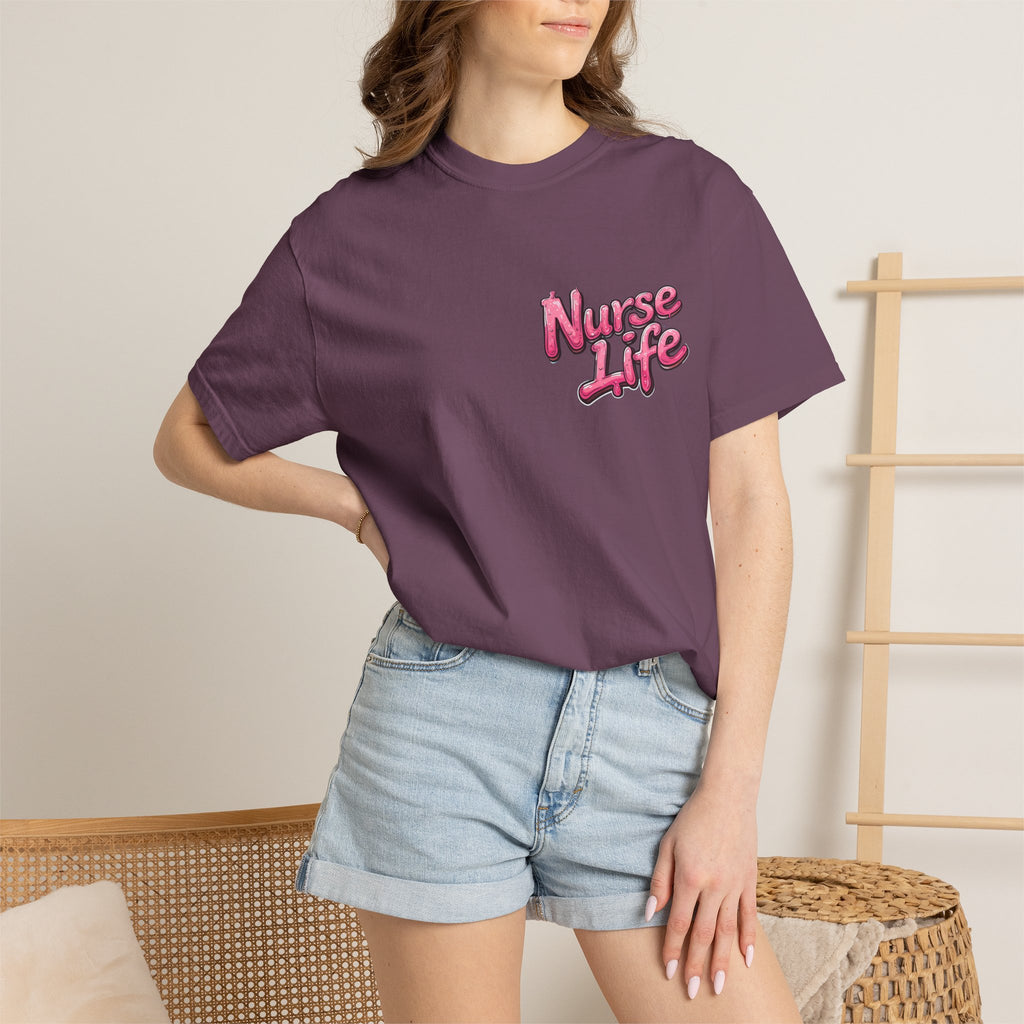 Nurse Life T-Shirt — Cute Female Nurse Watercolor Graphic Tee