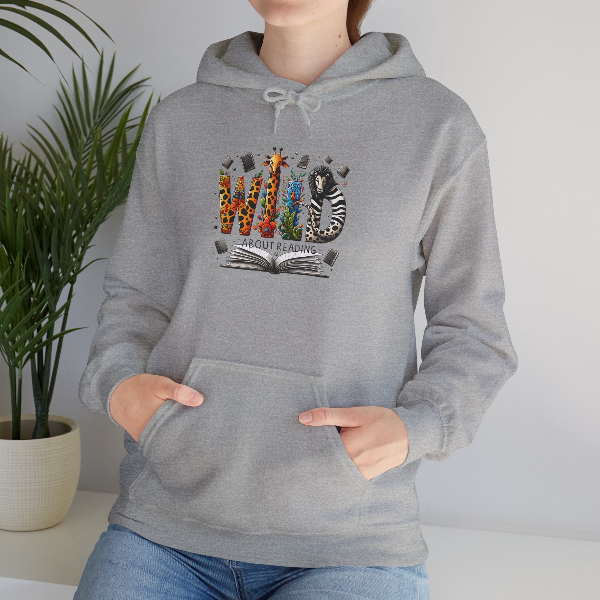 Wild At Heart Hoodie — Animal Safari Graphic Reading Design