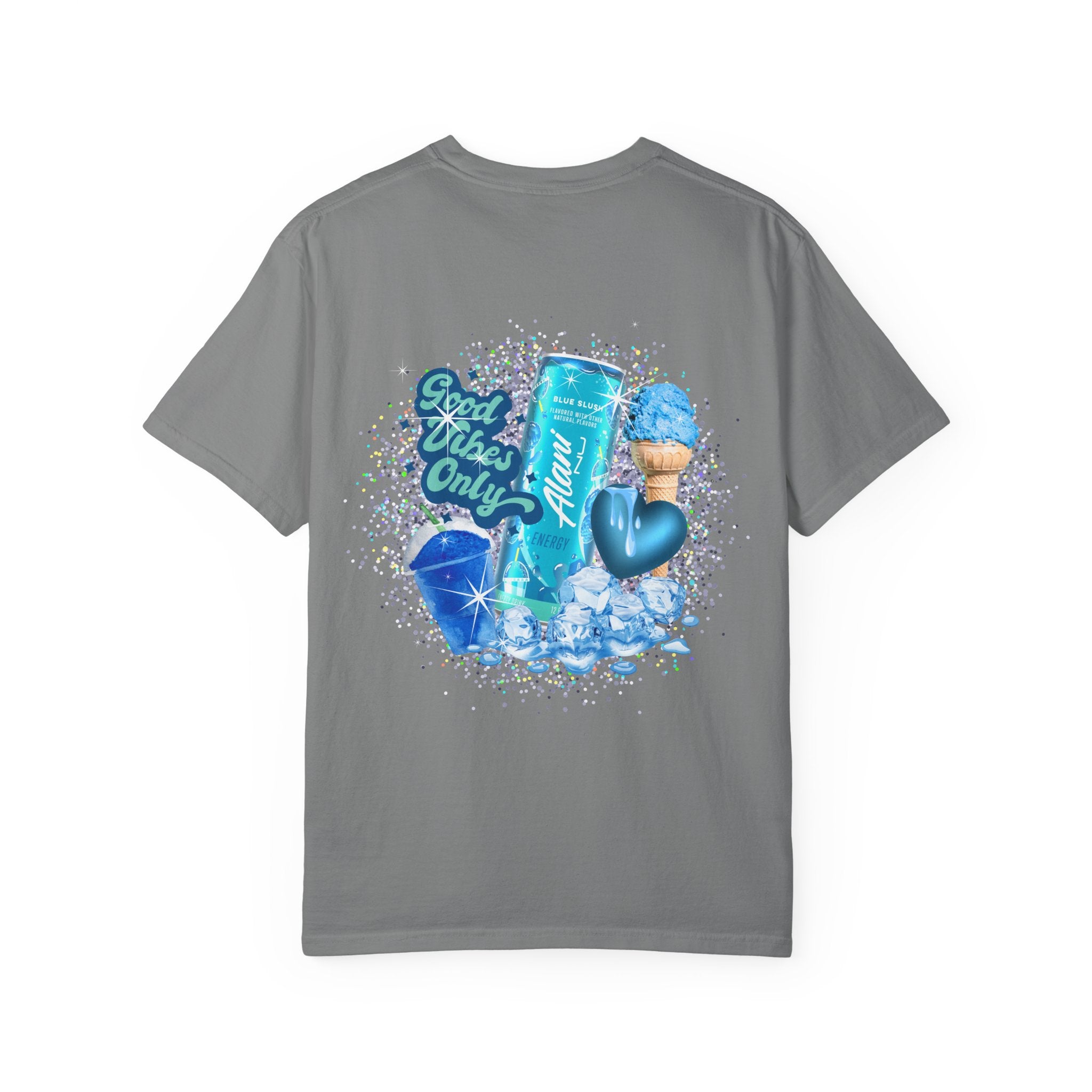Good Vibes Only Graphic Tee — 'Alani Nu' Blue Drink Design