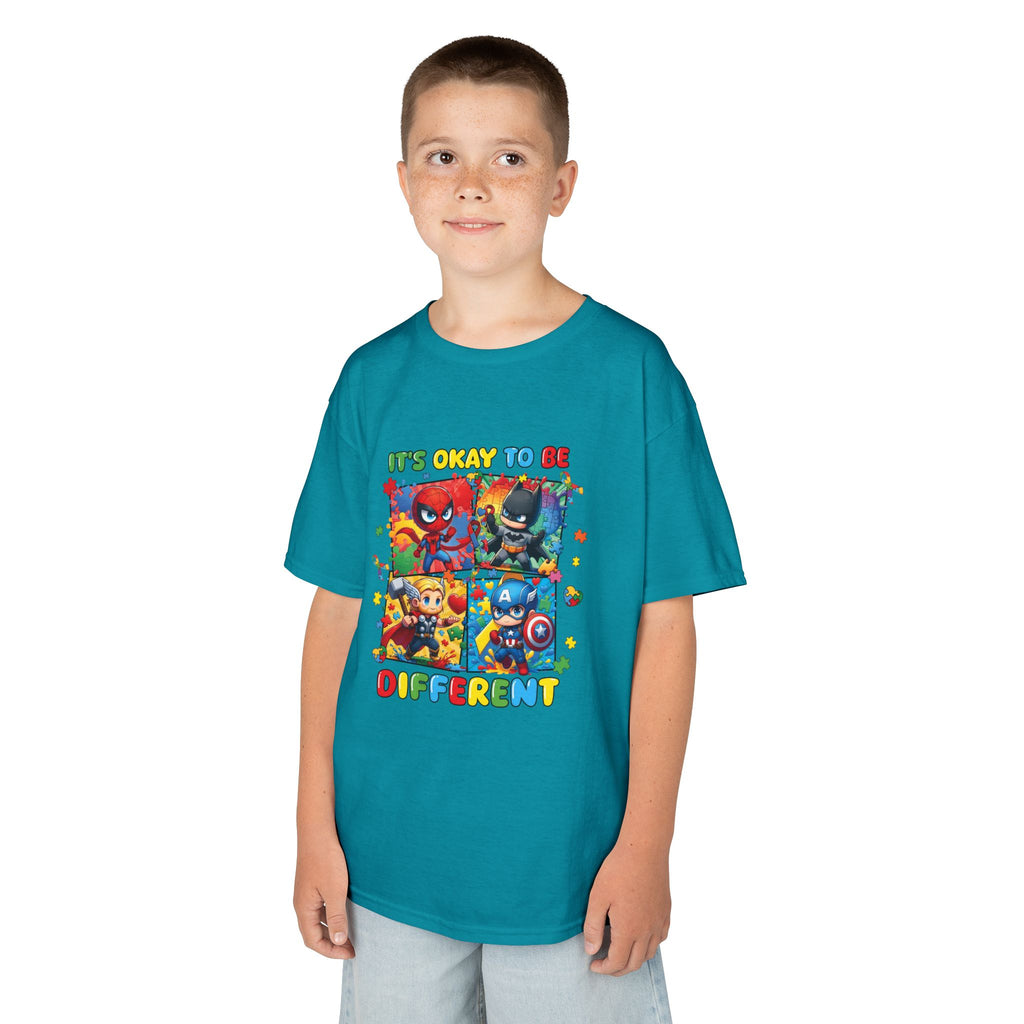 Kids 'It's Okay to Be Different' Graphic Tee — Colorful Inclusive Cartoon Design