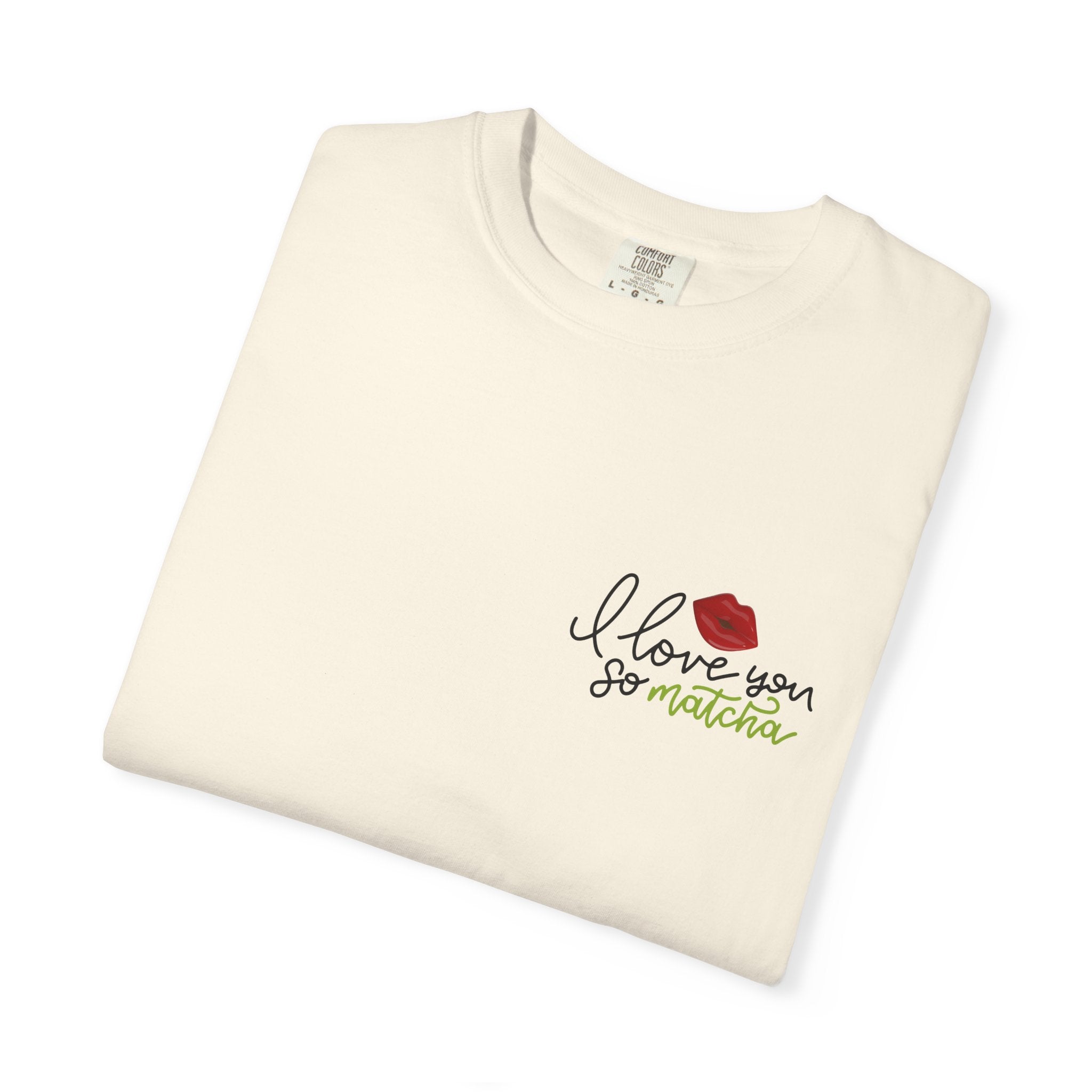 T-Shirt — "I Love You For Matcha" Graphic Tee with Leopard Heart & Matcha Cup