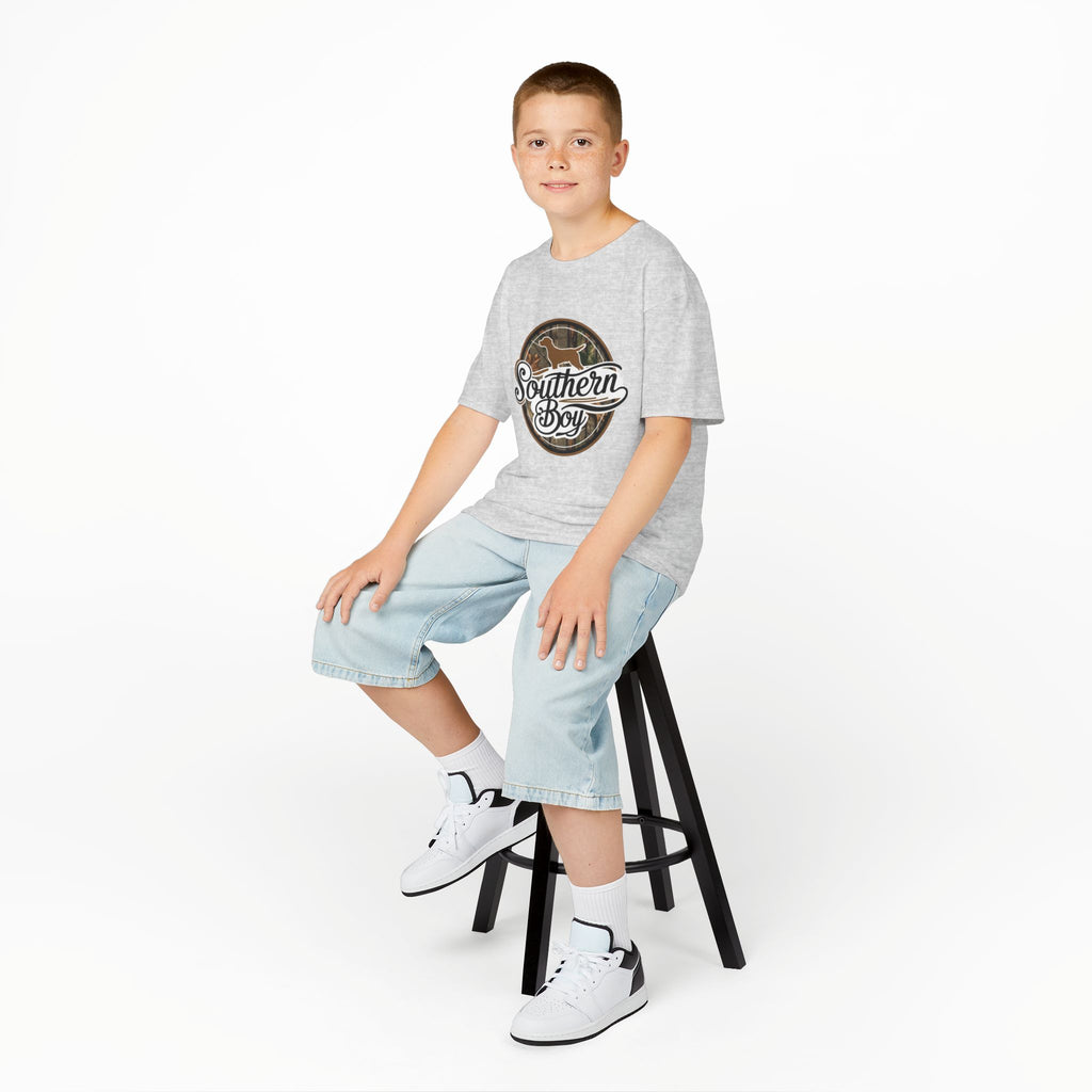 Kids "Southern Boy" Graphic Tee — Rustic Camouflage Horse Design