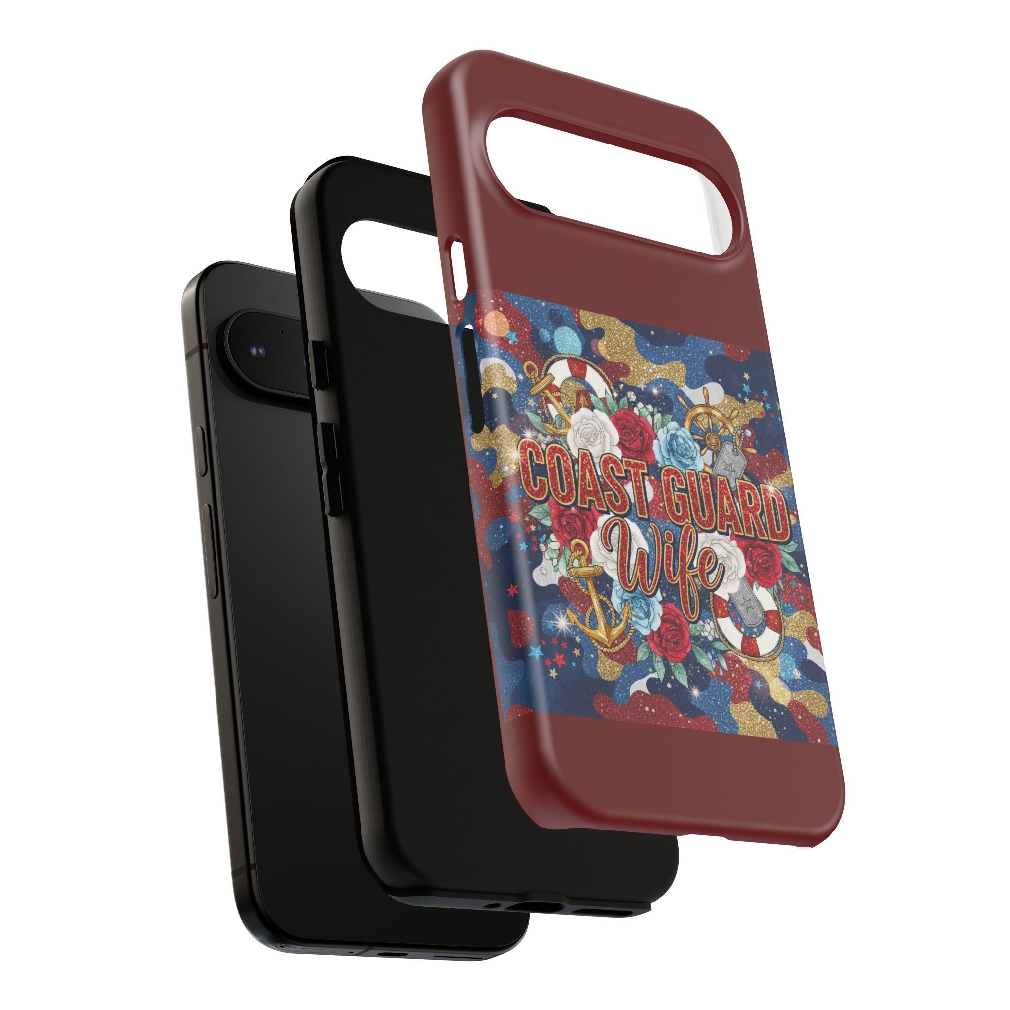Coast Guard Wife Tough Phone Case — Patriotic Anchor & Lifebuoy Design