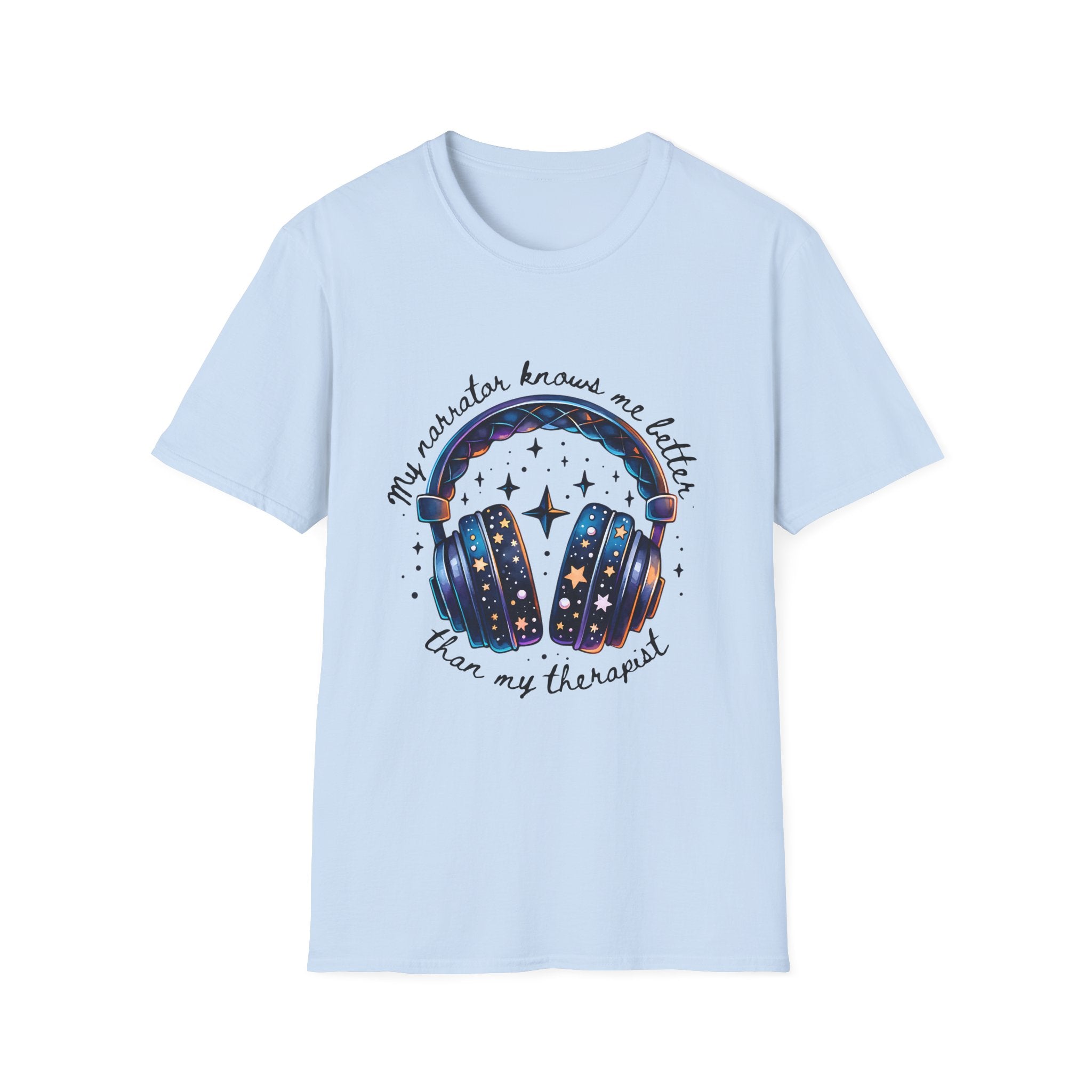 Galaxy Headphones T-Shirt — "My Headphones Brings Me Better Than My Therapist" Music Tee