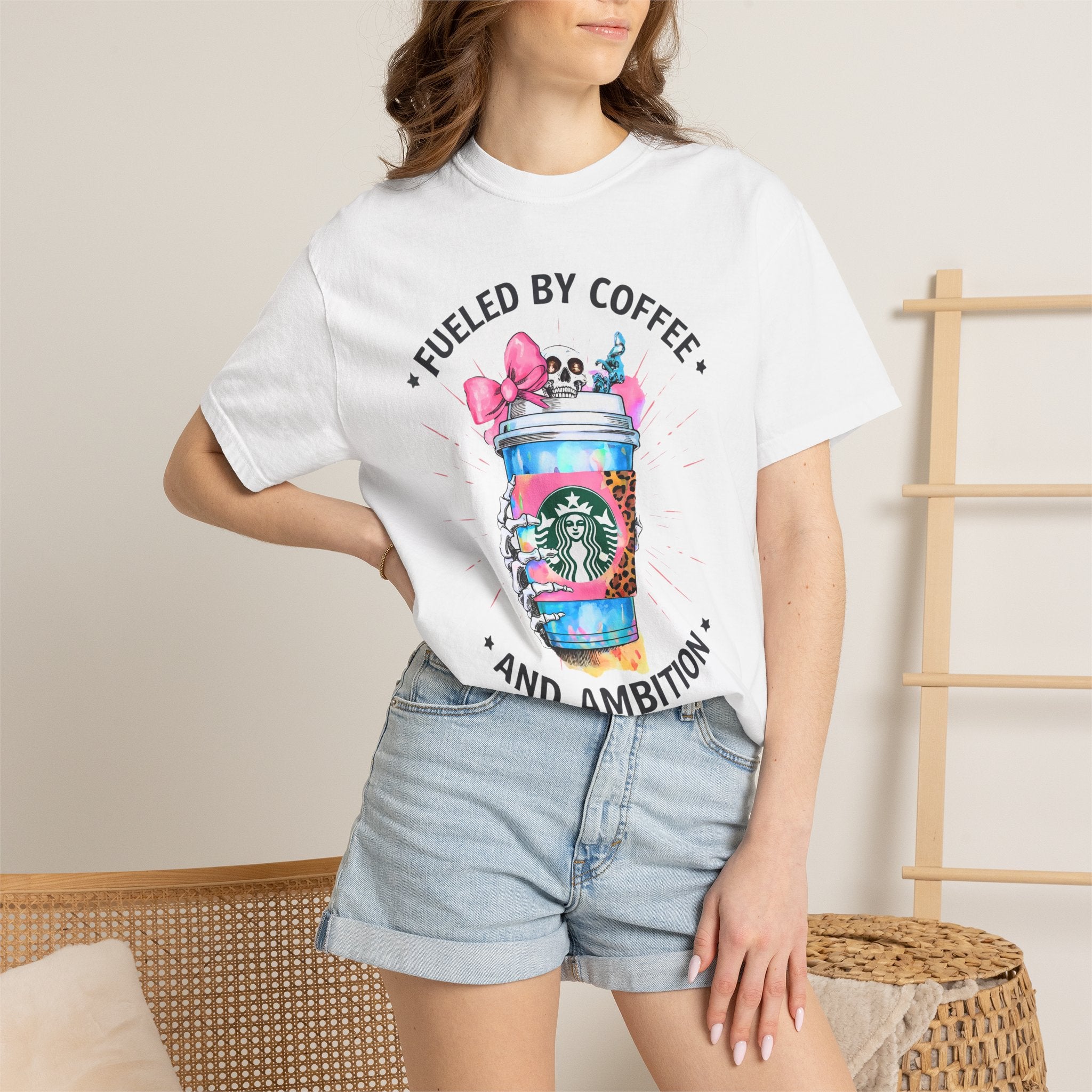 Fueled by Coffee and Ambition Graphic T-Shirt