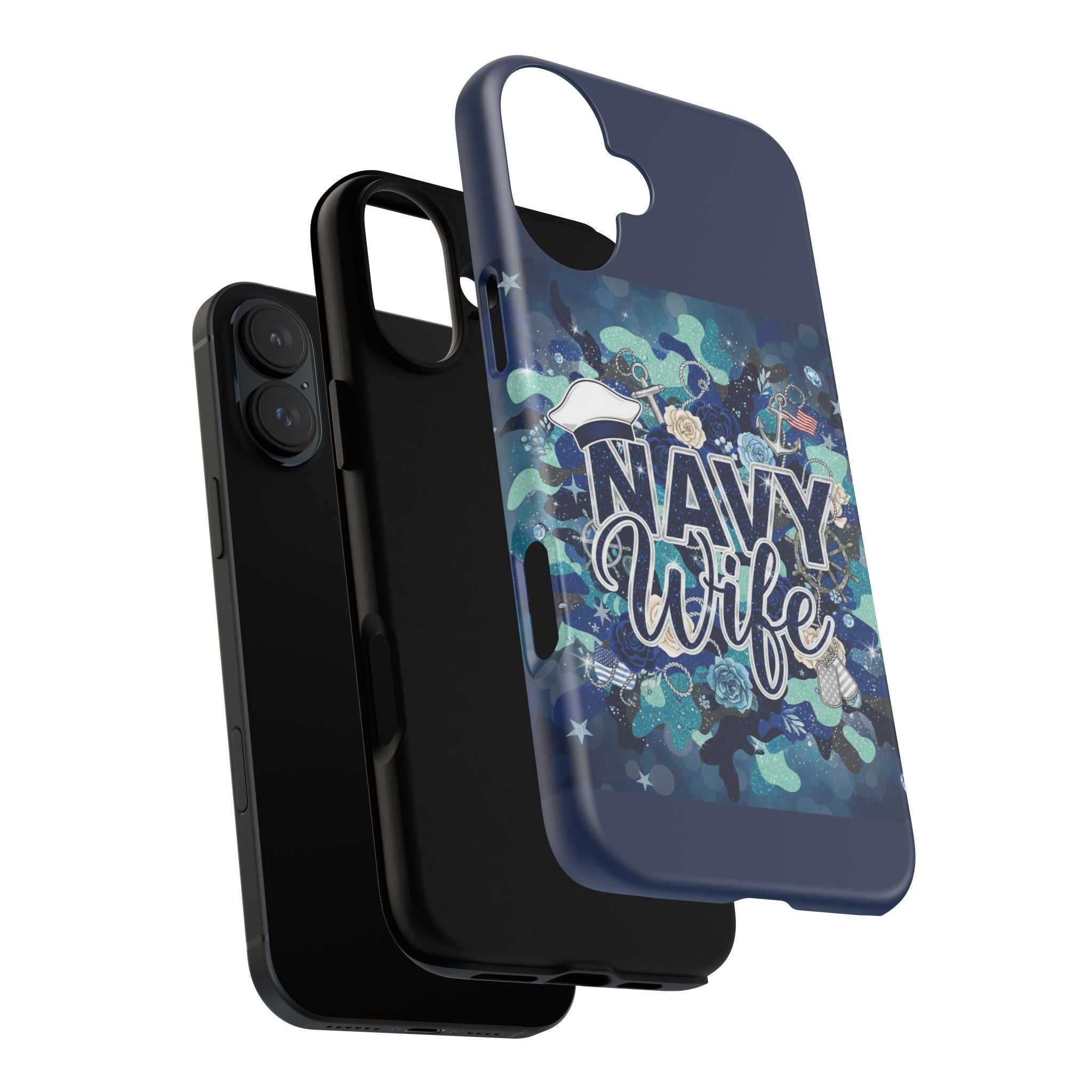 Navy Wife Tough Phone Case — Camouflage Military Tribute Protective Cover
