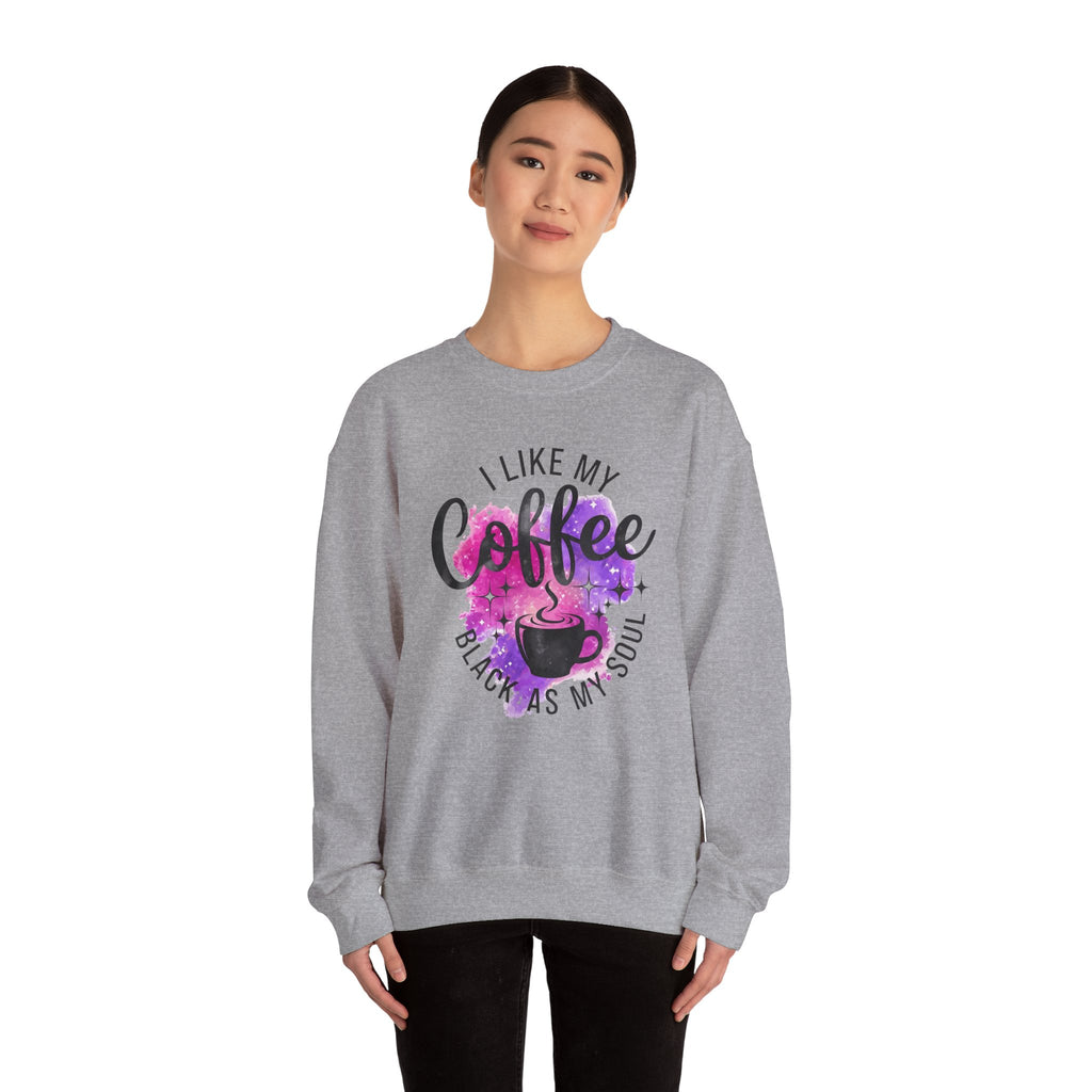 Coffee Sweatshirt — "I Like My Coffee Black as My Soul" Crewneck