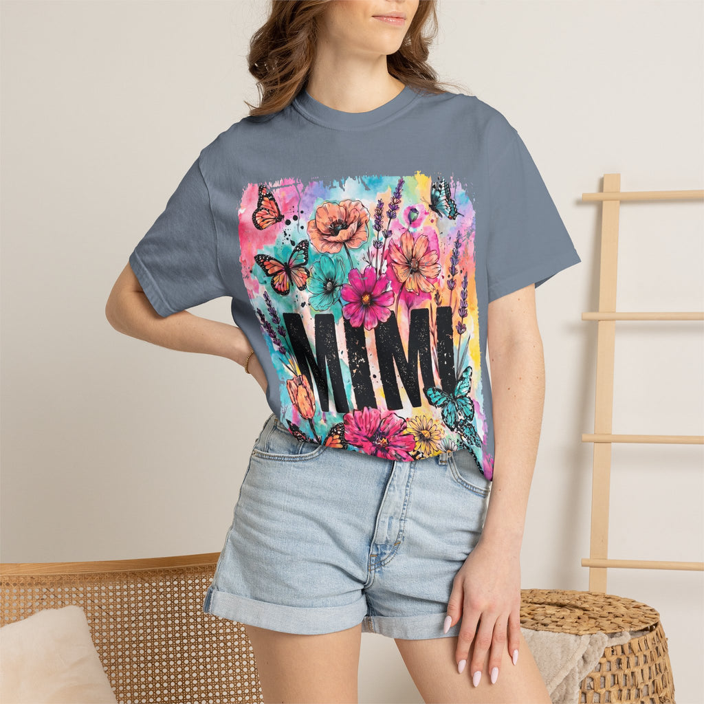 MIMI Floral Butterflies T-Shirt — Colorful Watercolor Garden Tee