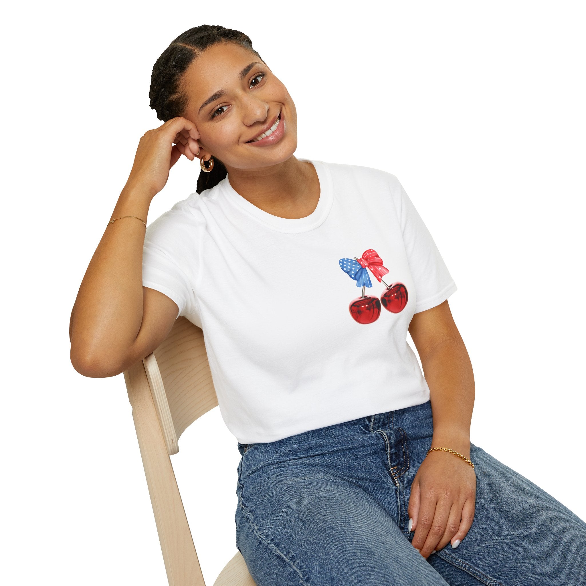 Patriotic Cherry Graphic T-Shirt
