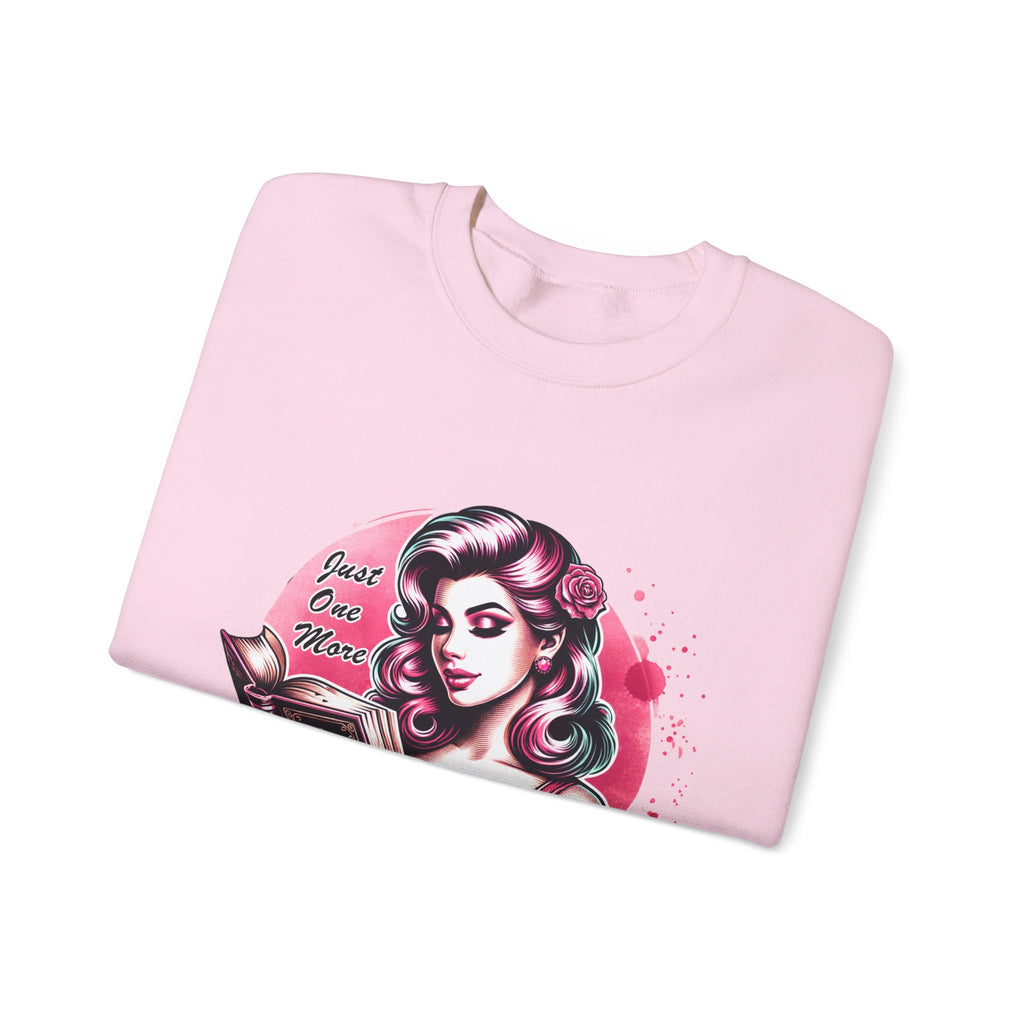 Chapter Reading Sweatshirt – Retro Pinup 'Just One More Chapter' Cozy Crewneck