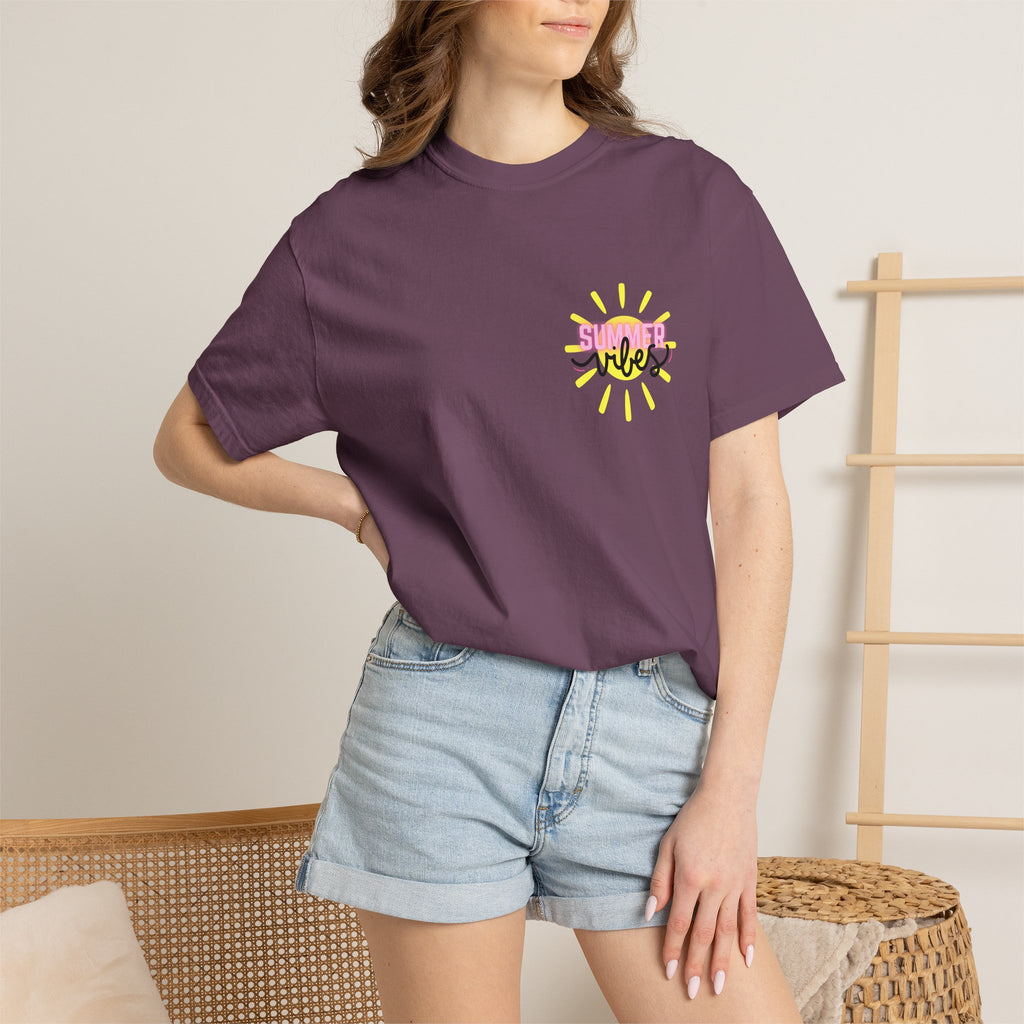 Summer Vibes T-Shirt — Pink Floatie & Checkered Graphic