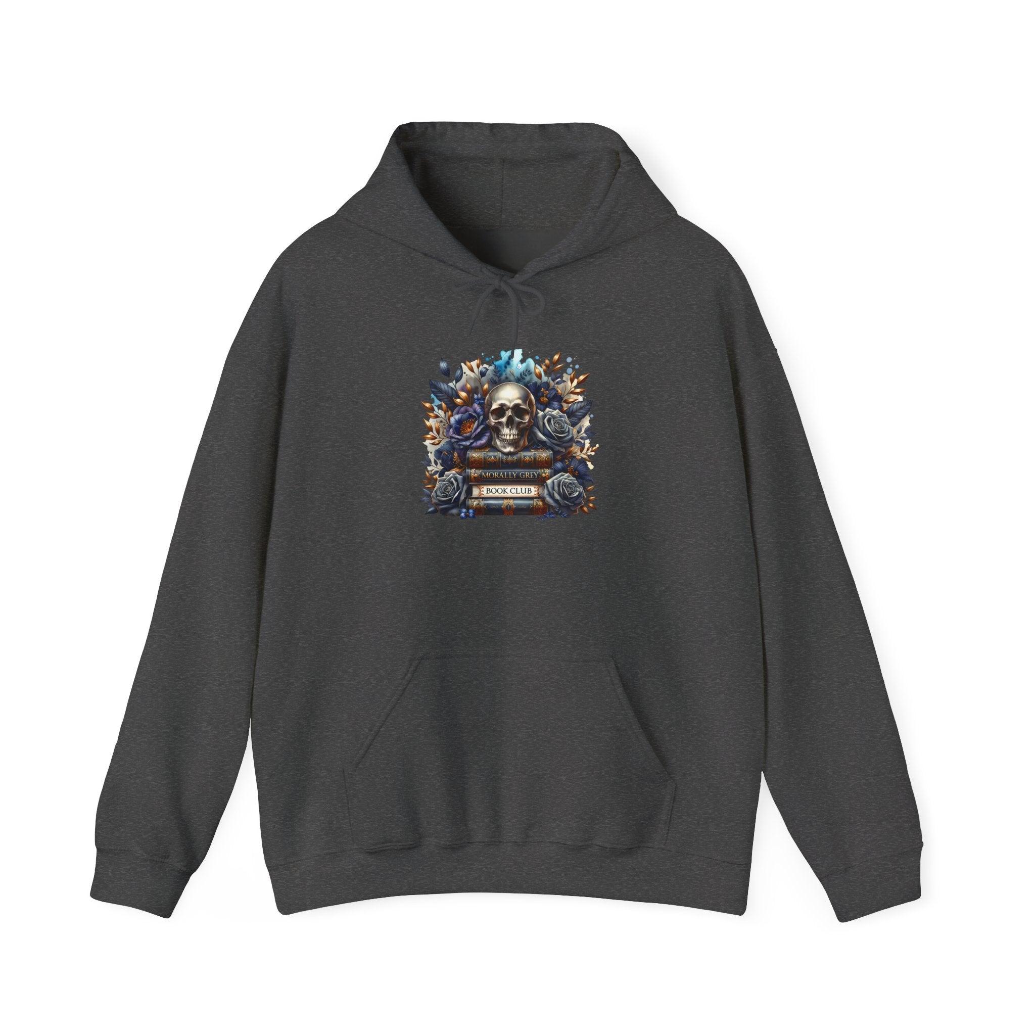 Skull & Roses Hoodie — Gothic Floral Skull Graphic Sweatshirt