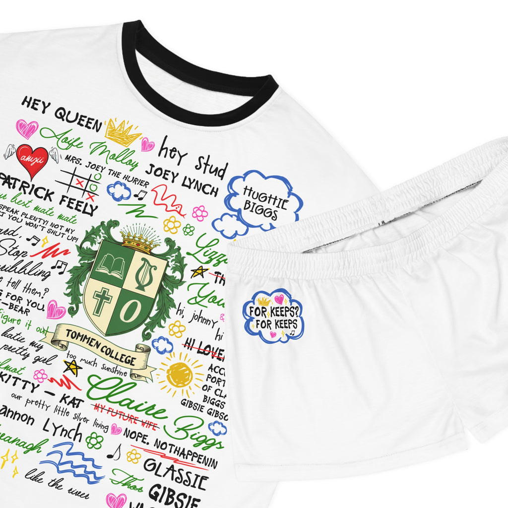 Women’s Pajama Set — 'For Keeps? For Keeps' Cozy Short Sleepwear with Playful Graphic Back