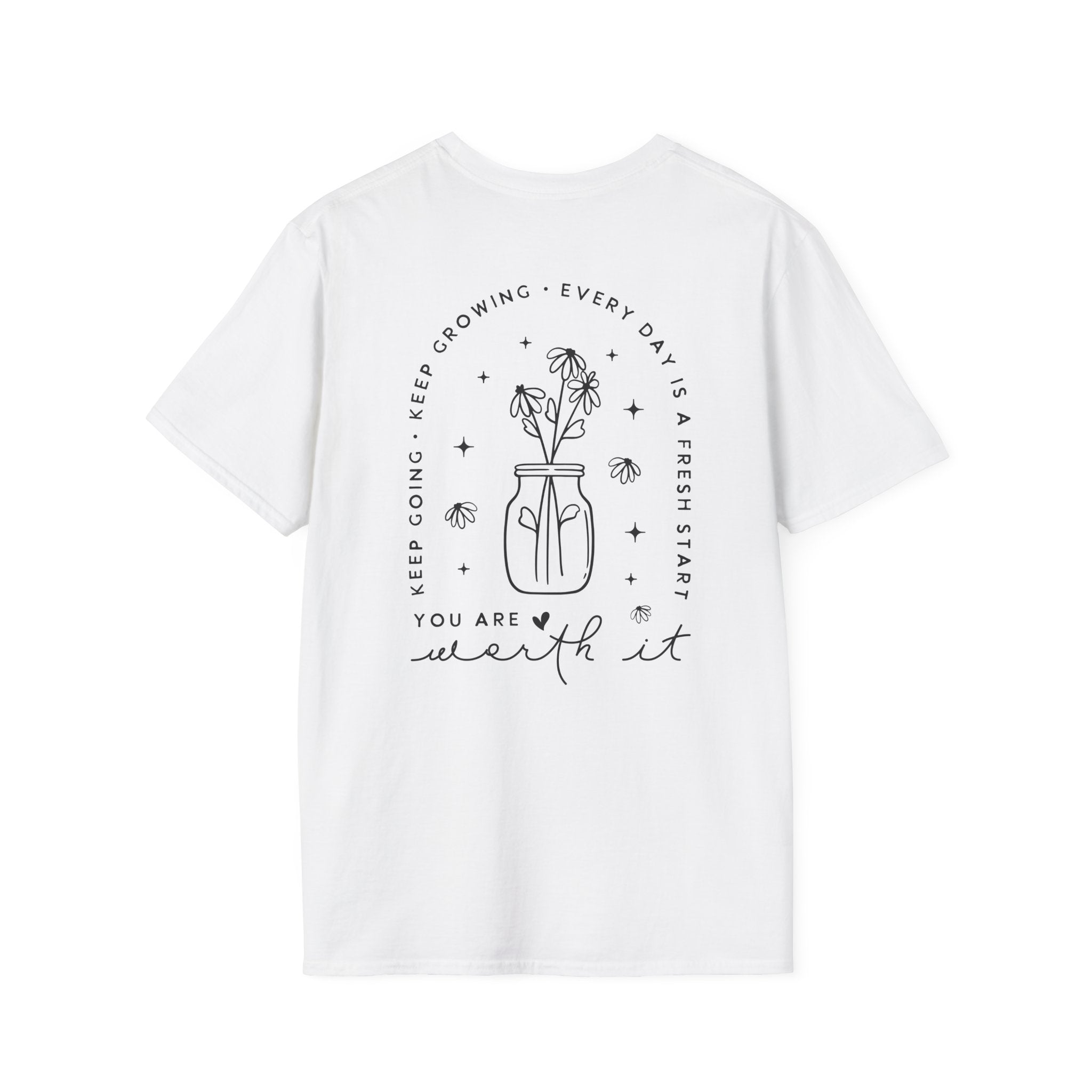 You Are Worth It T-Shirt — Floral Jar Self-Love Tee