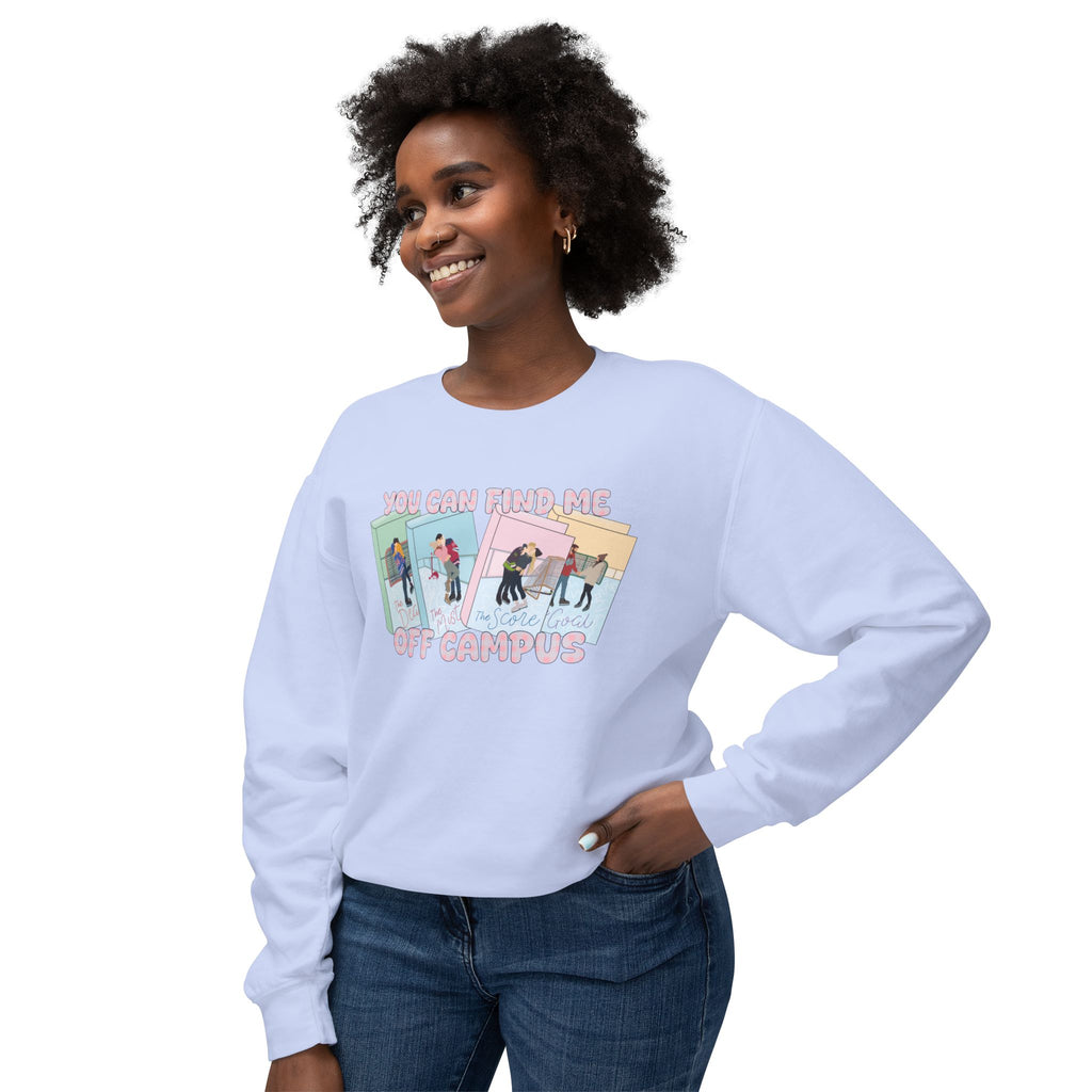 Crewneck Sweatshirt — "You Can Kiss Me Off Campus" Retro Polaroid Design