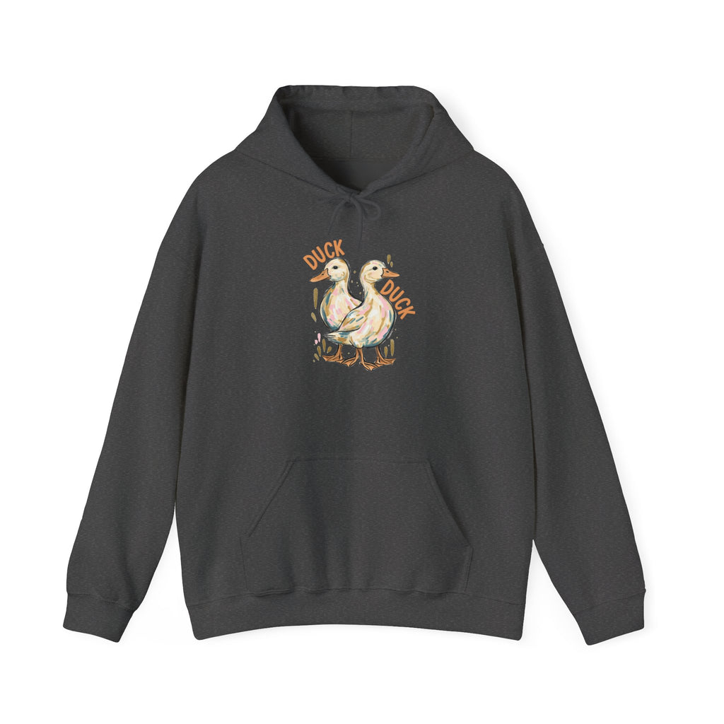 Duck & Goose Hoodie — Cute Waterfowl Graphic Pullover ("Duck Duck" Front, "Goose" Back)